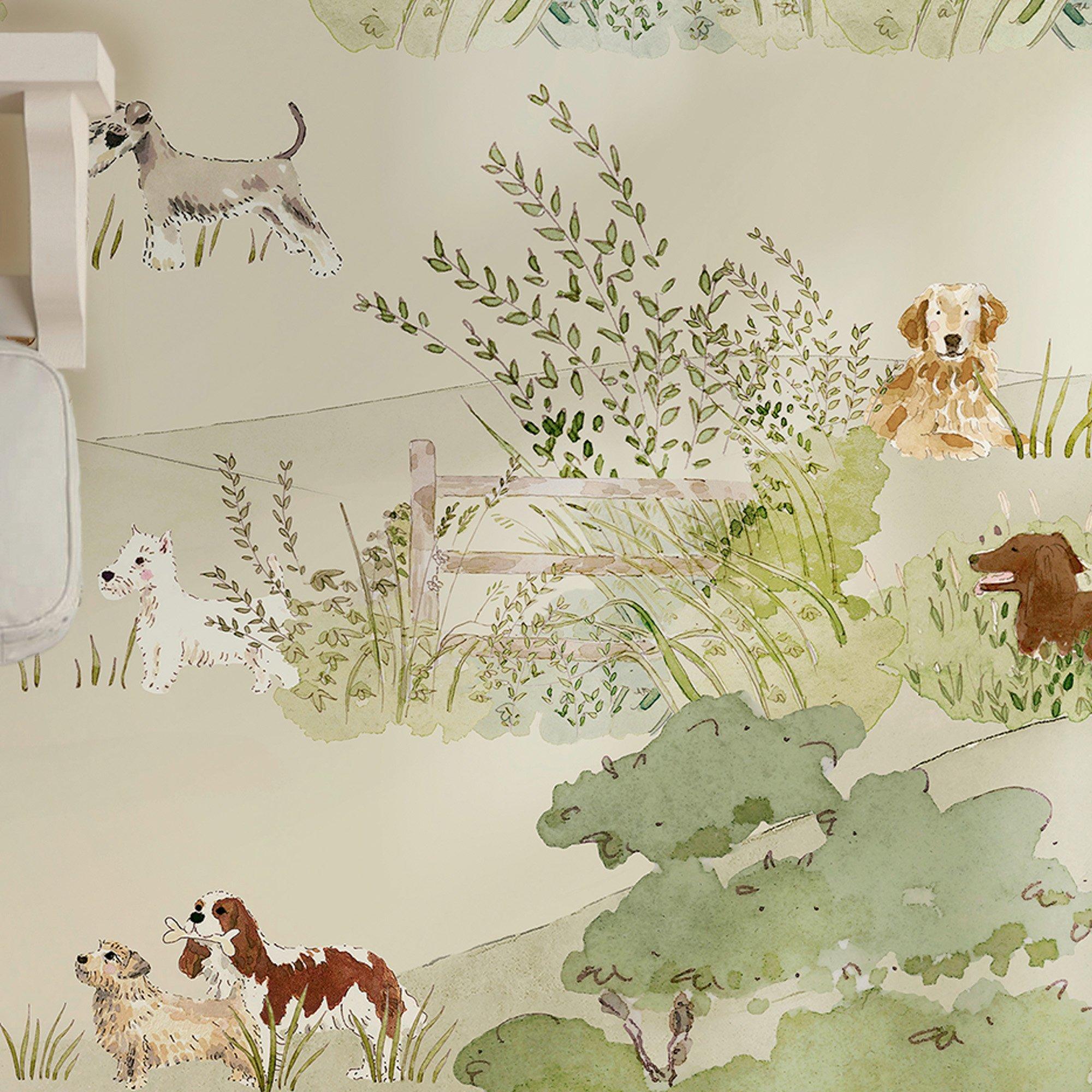 Hambleton Sage - Sophie Allport - Dog Walking Hambleton Sage Fixed Size Mural - 5
