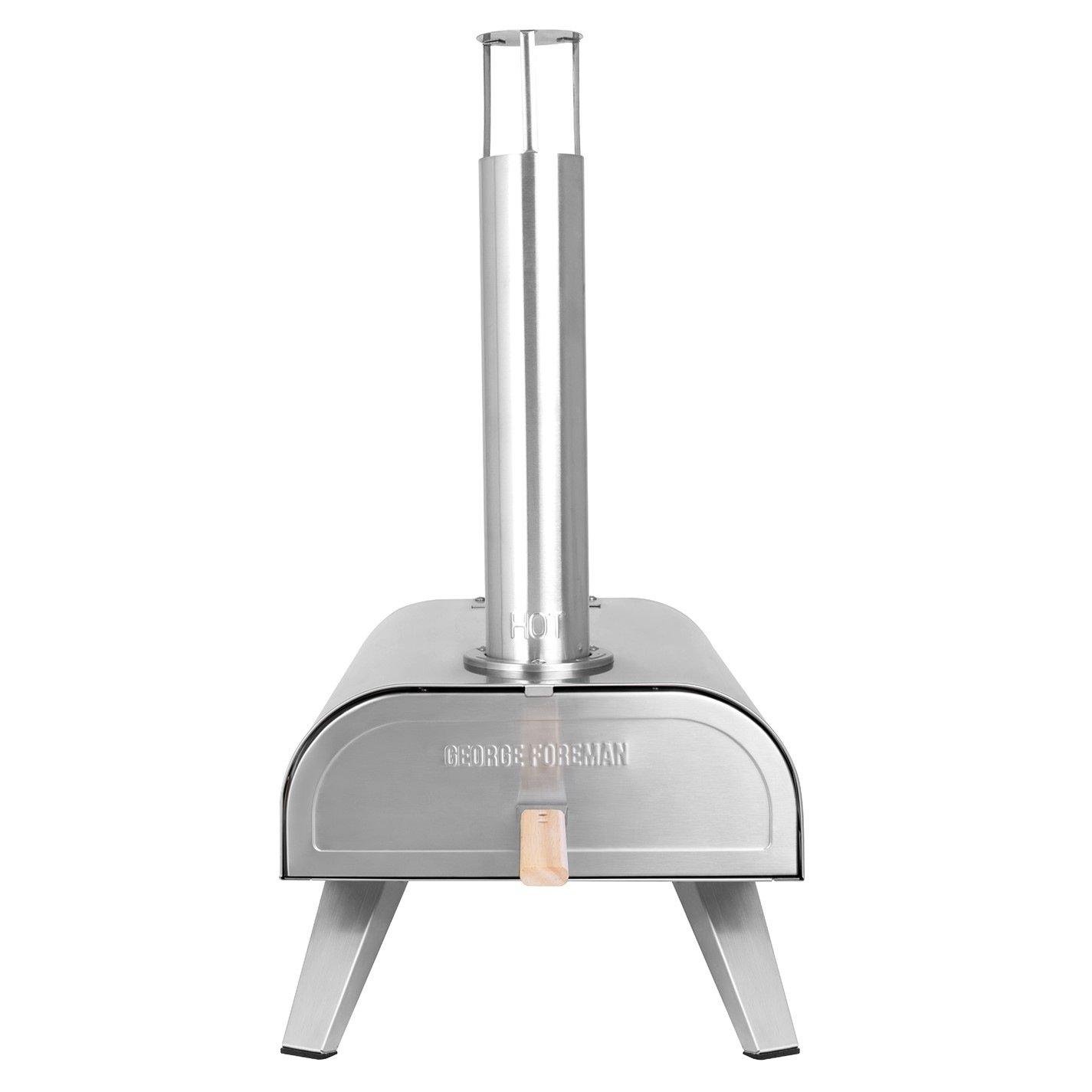 Stainless Steel - George Foreman - GFDFPO2SSPC 12 Multi-Fuel Powered Pizza Oven - 16