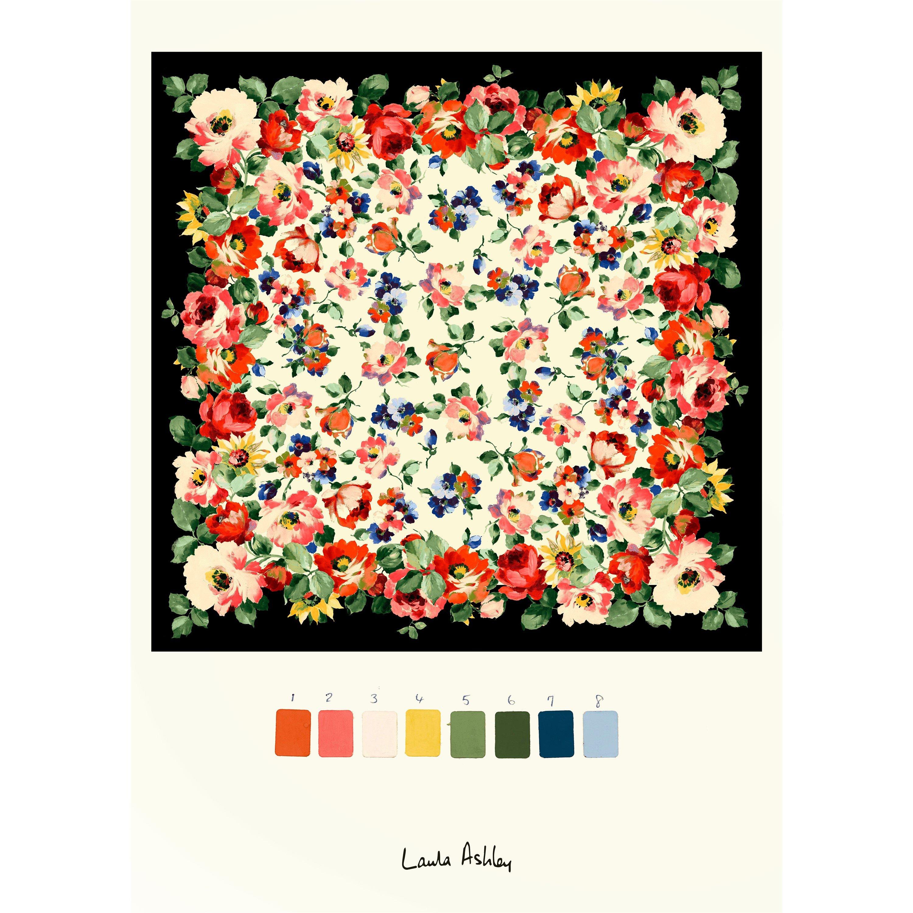 Multicolour - Laura Ashley - Garden Floral Print in a White Frame - 3