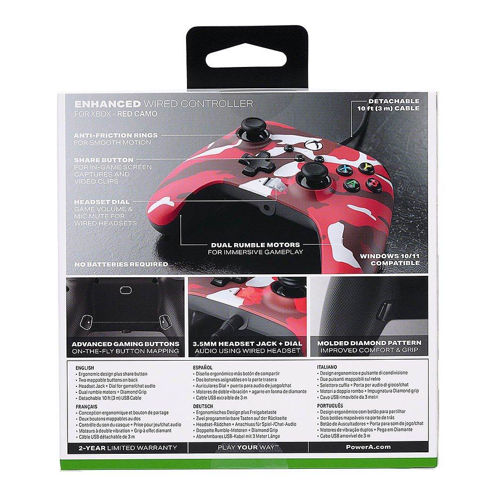 Xbox 4 - PowerA - Red Camo Enhanced Wired Controller Xbox X&S - 3