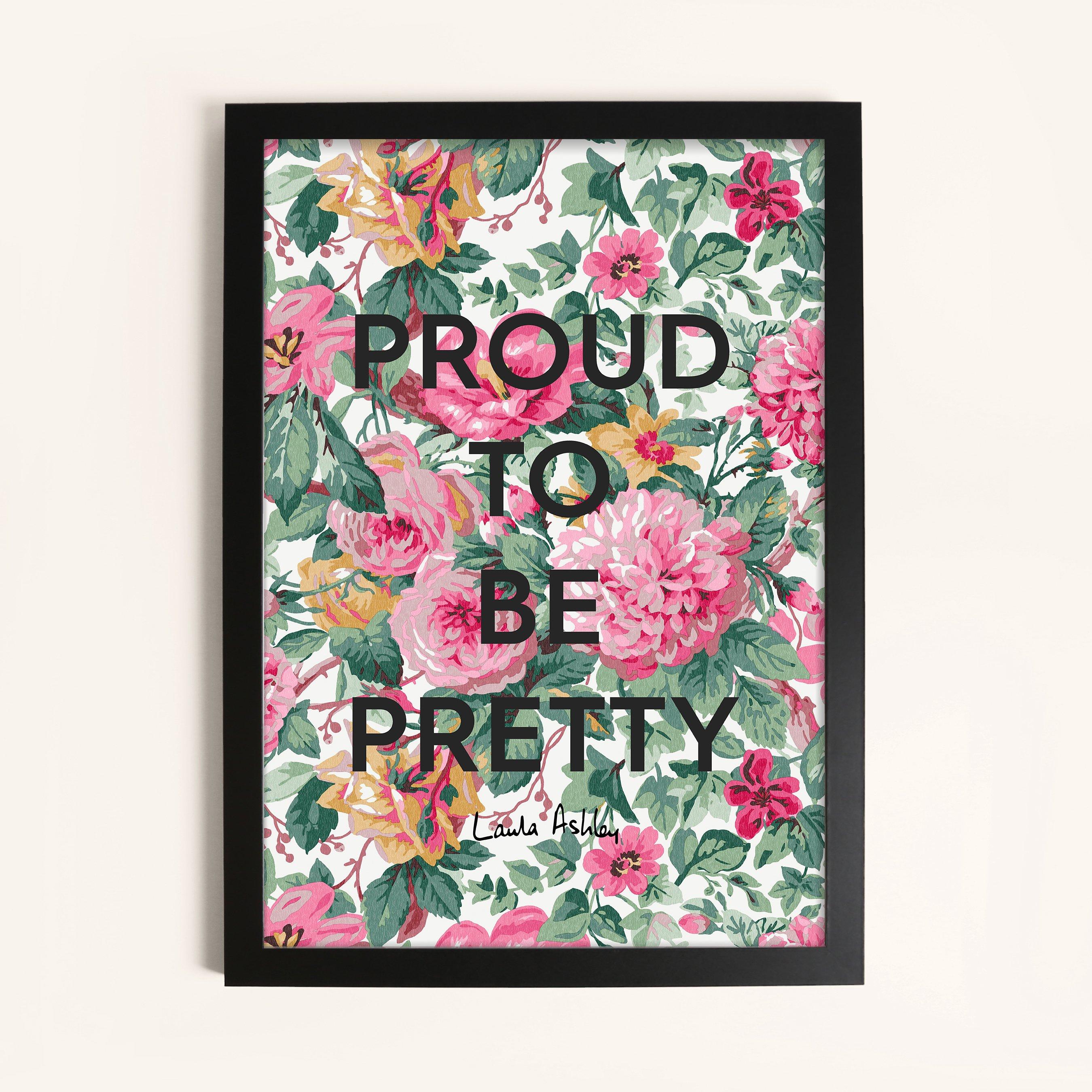 Multicolour - Laura Ashley - Aveline Slogan Print in a Black Frame - 1