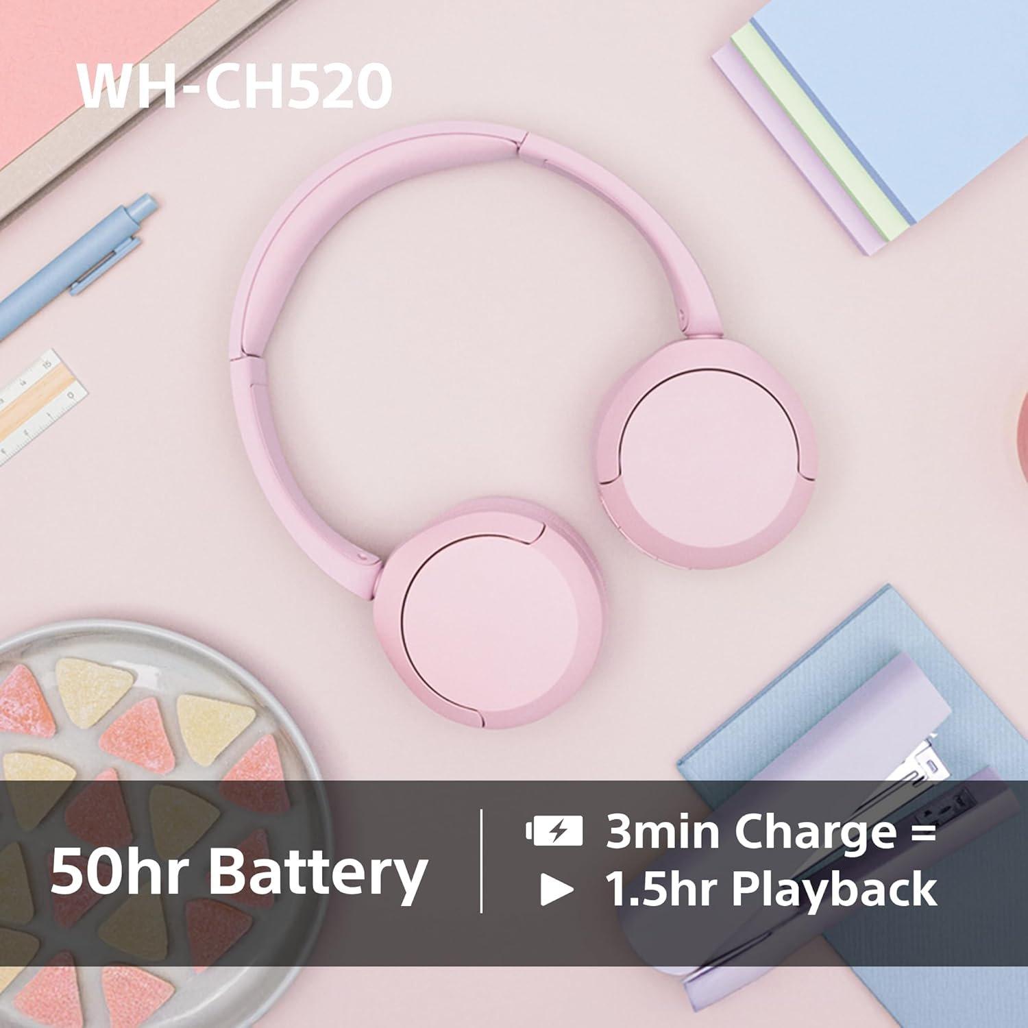 White - Sony - Sony WH-CH520 Wireless Headphones - White - 5