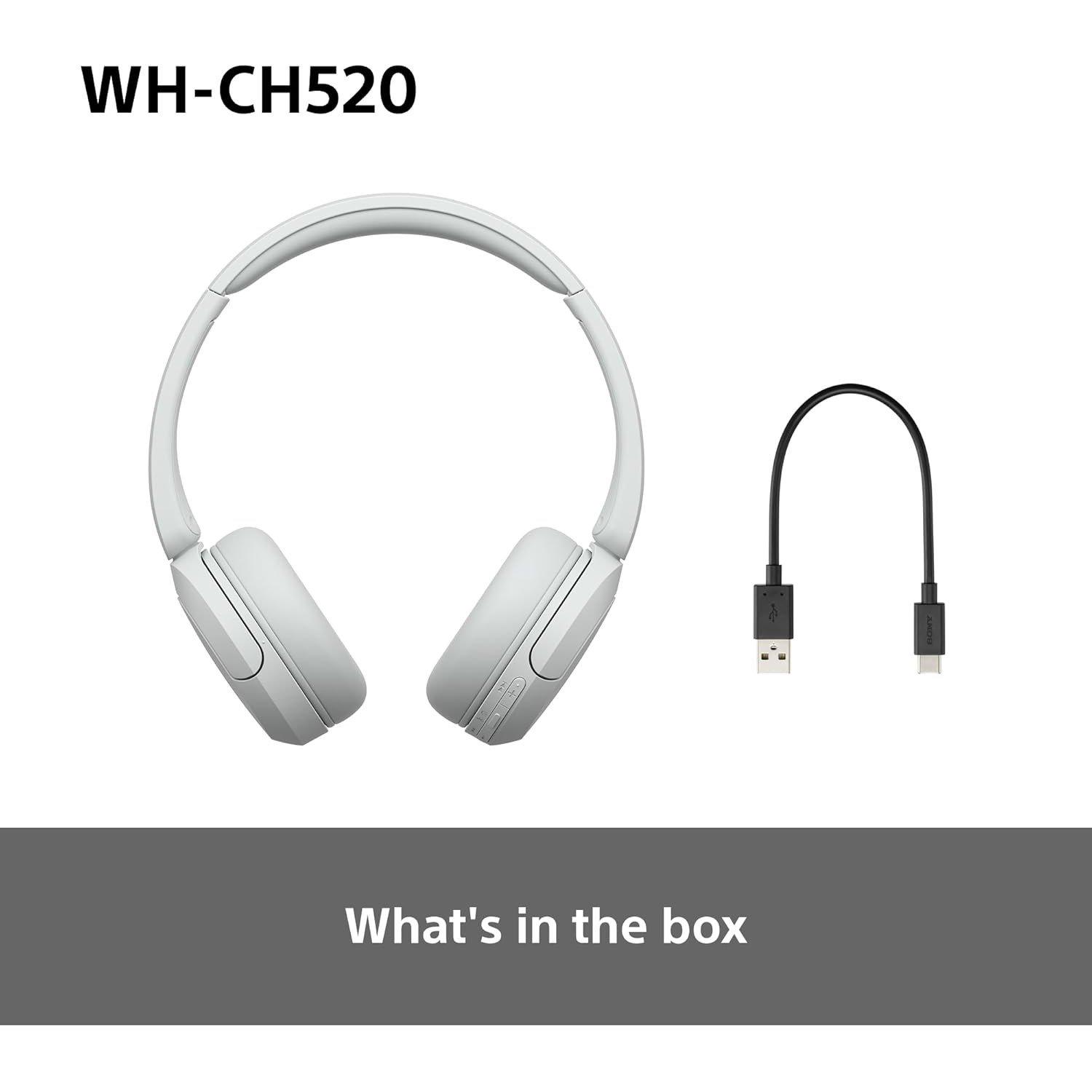 White - Sony - Sony WH-CH520 Wireless Headphones - White - 8