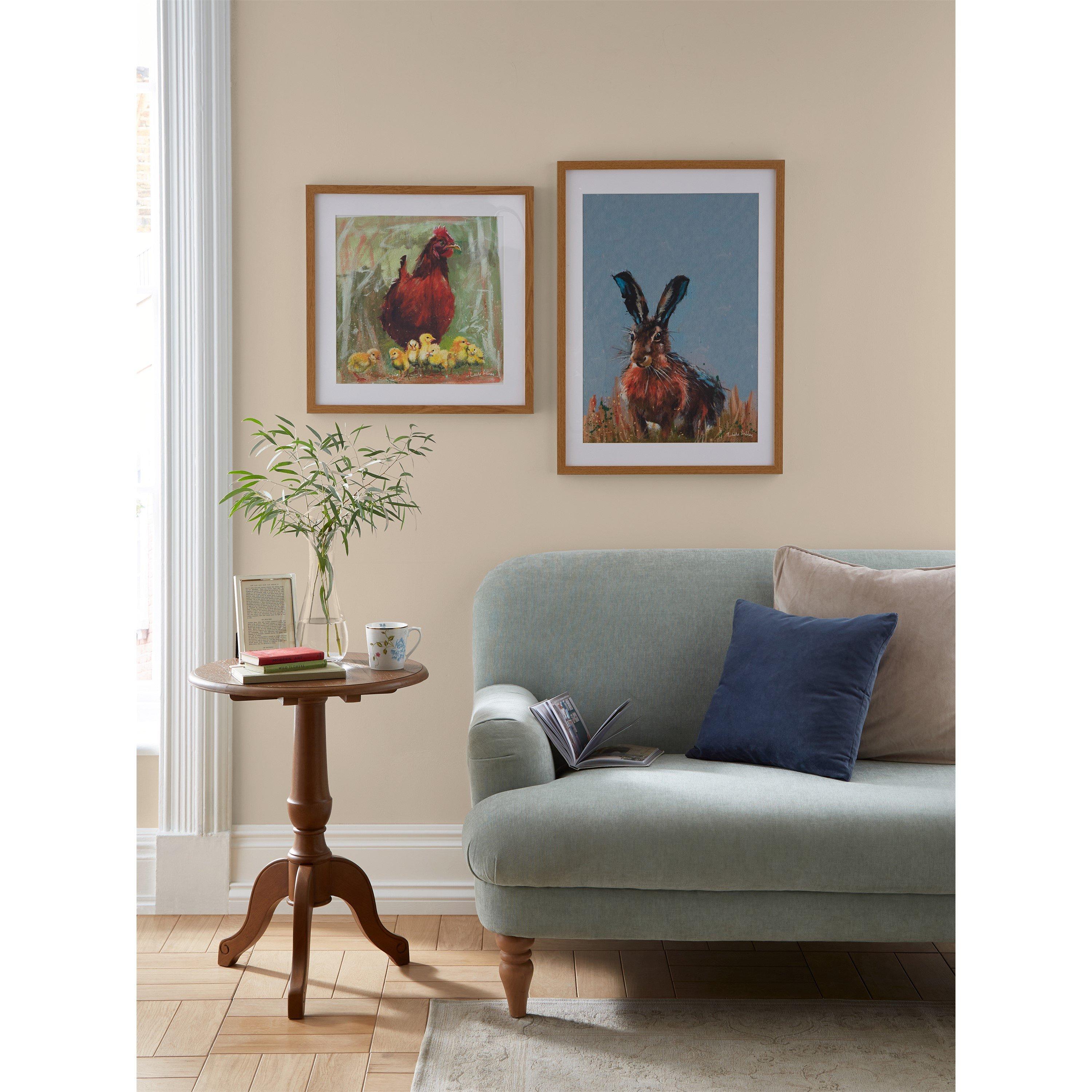 Green - Laura Ashley - Hen & Chicks Print in a Wood Frame - 2