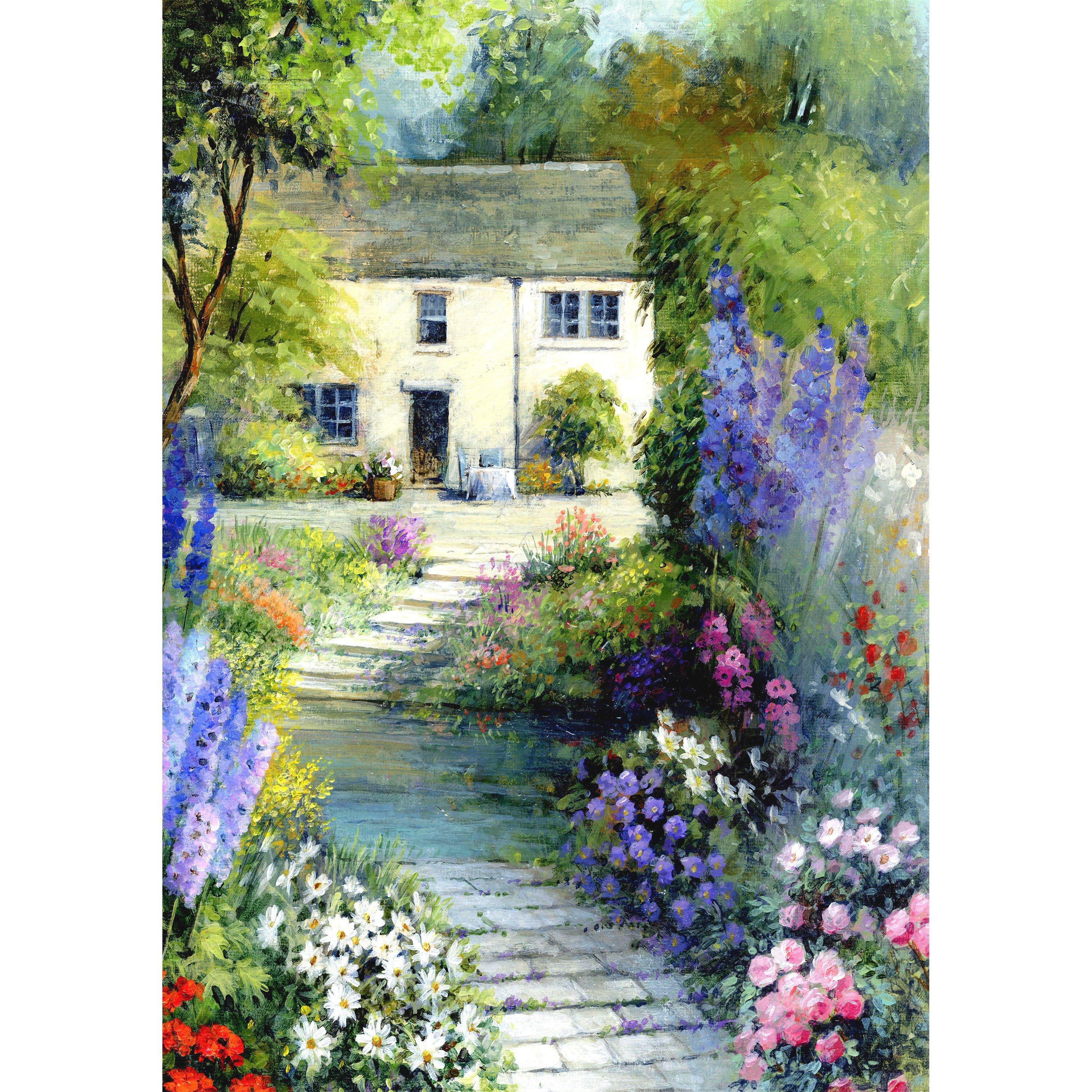 Multicolour - Laura Ashley - Cottage Flowers Print in a Wood Frame - 3