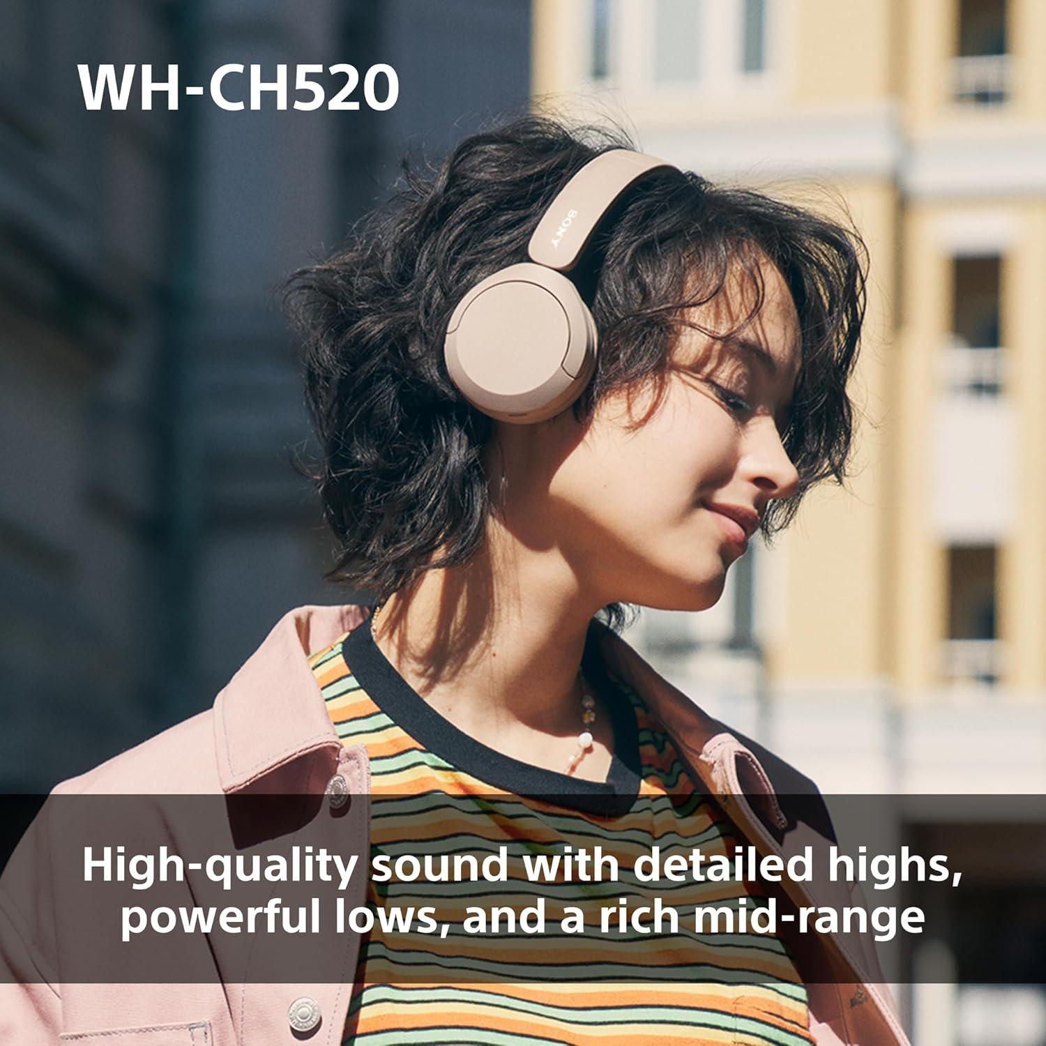 Beige - Sony - Sony WH-CH520 Wireless Headphones- Beige - 3