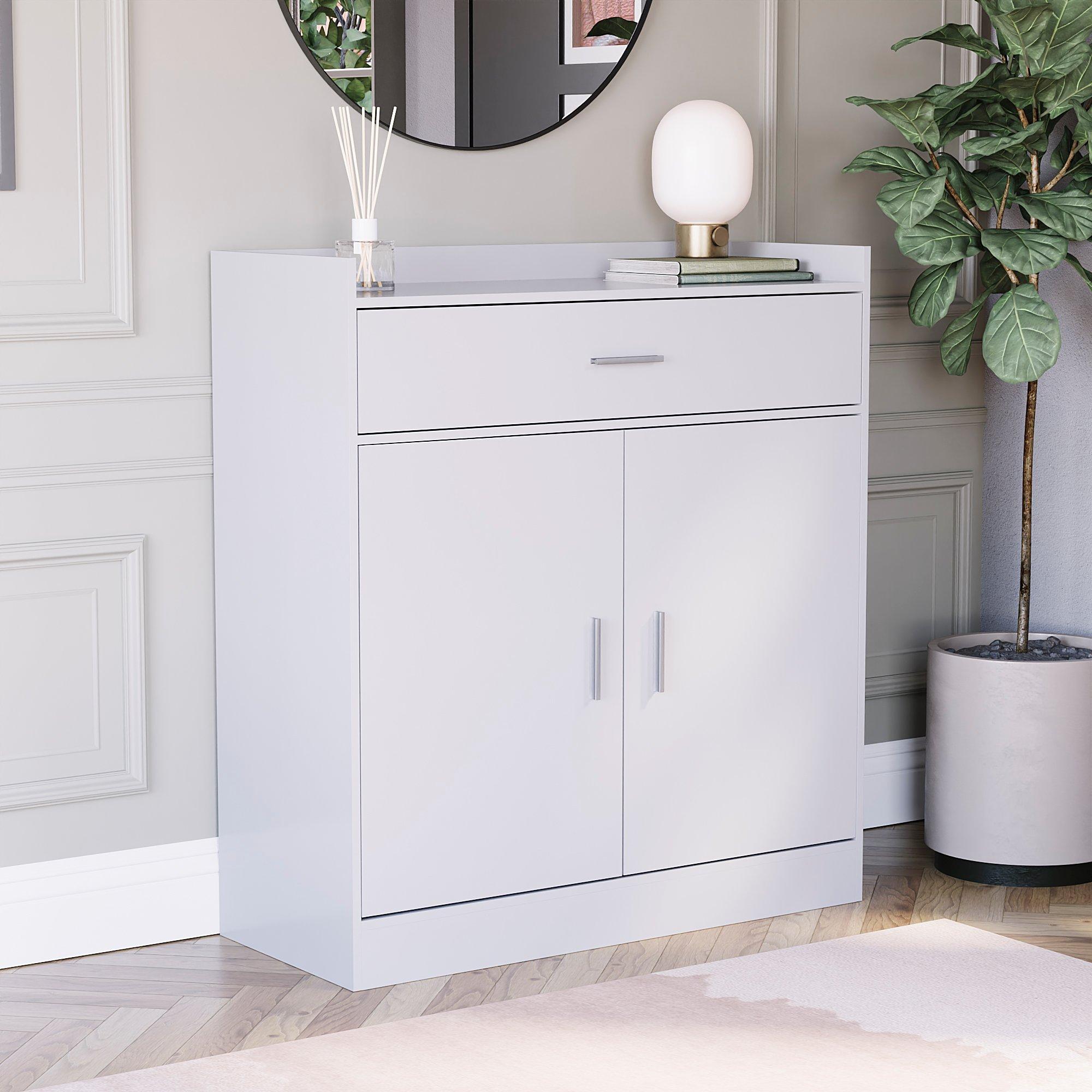 White - Lassic - Vida Designs Dalby 2 Door 1 Drawer Shoe Cabinet - 1