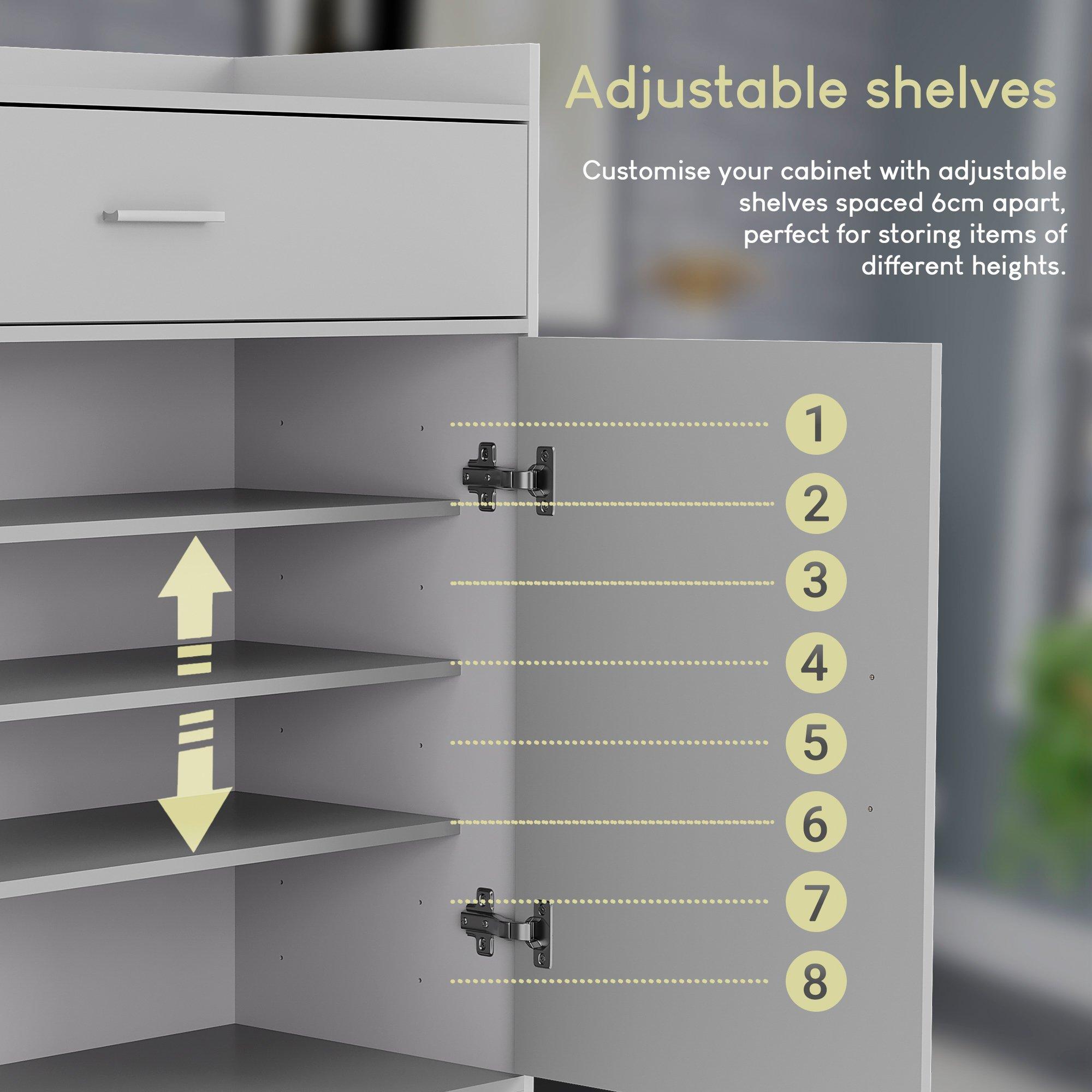 White - Lassic - Vida Designs Dalby 2 Door 1 Drawer Shoe Cabinet - 5