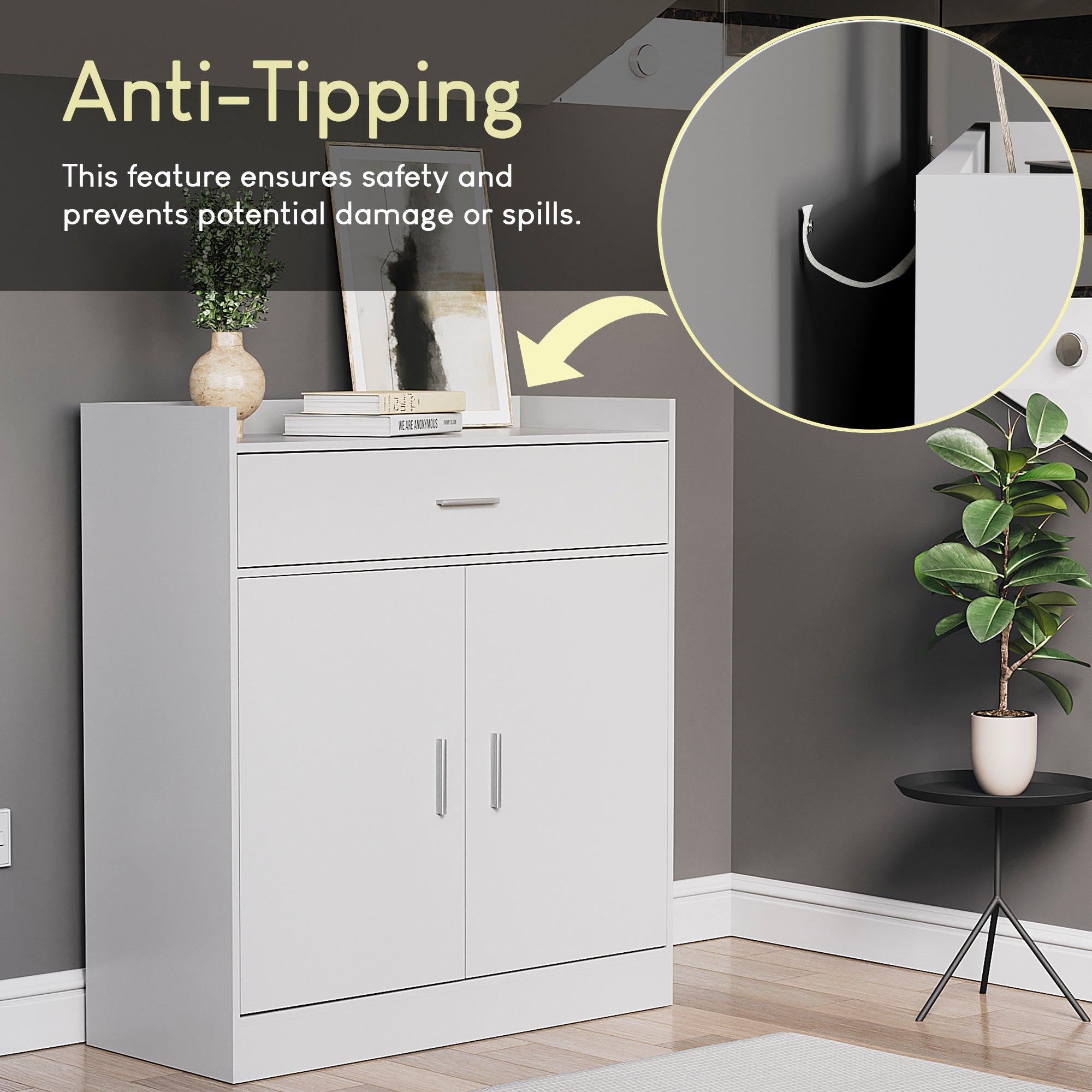 White - Lassic - Vida Designs Dalby 2 Door 1 Drawer Shoe Cabinet - 6