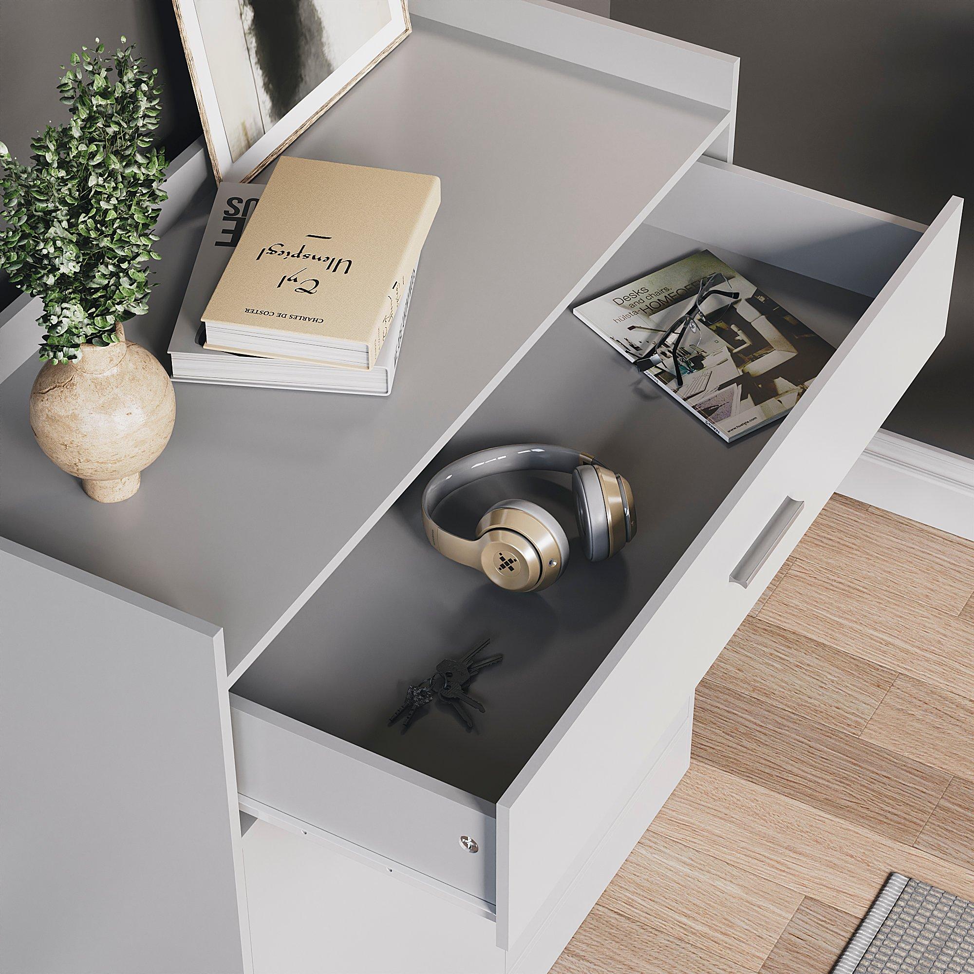 White - Lassic - Vida Designs Dalby 2 Door 1 Drawer Shoe Cabinet - 7