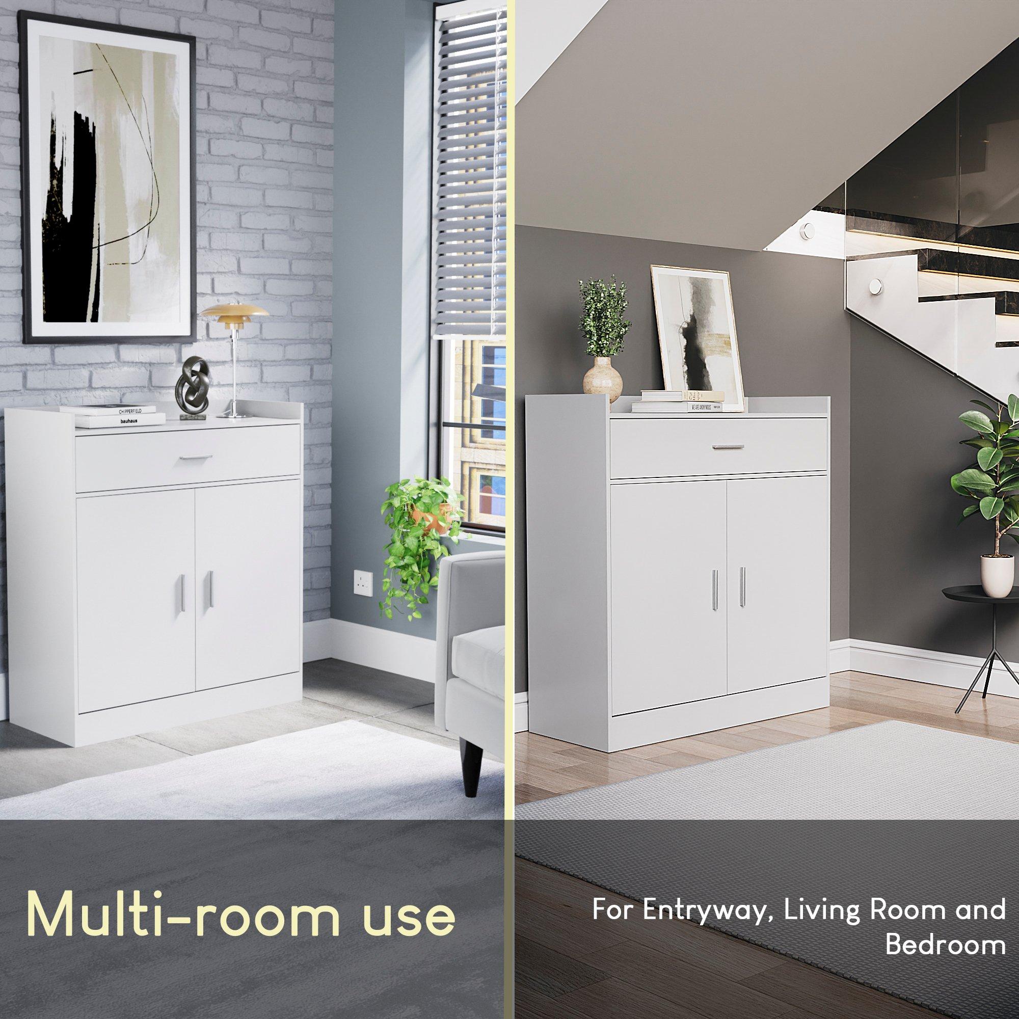 White - Lassic - Vida Designs Dalby 2 Door 1 Drawer Shoe Cabinet - 8