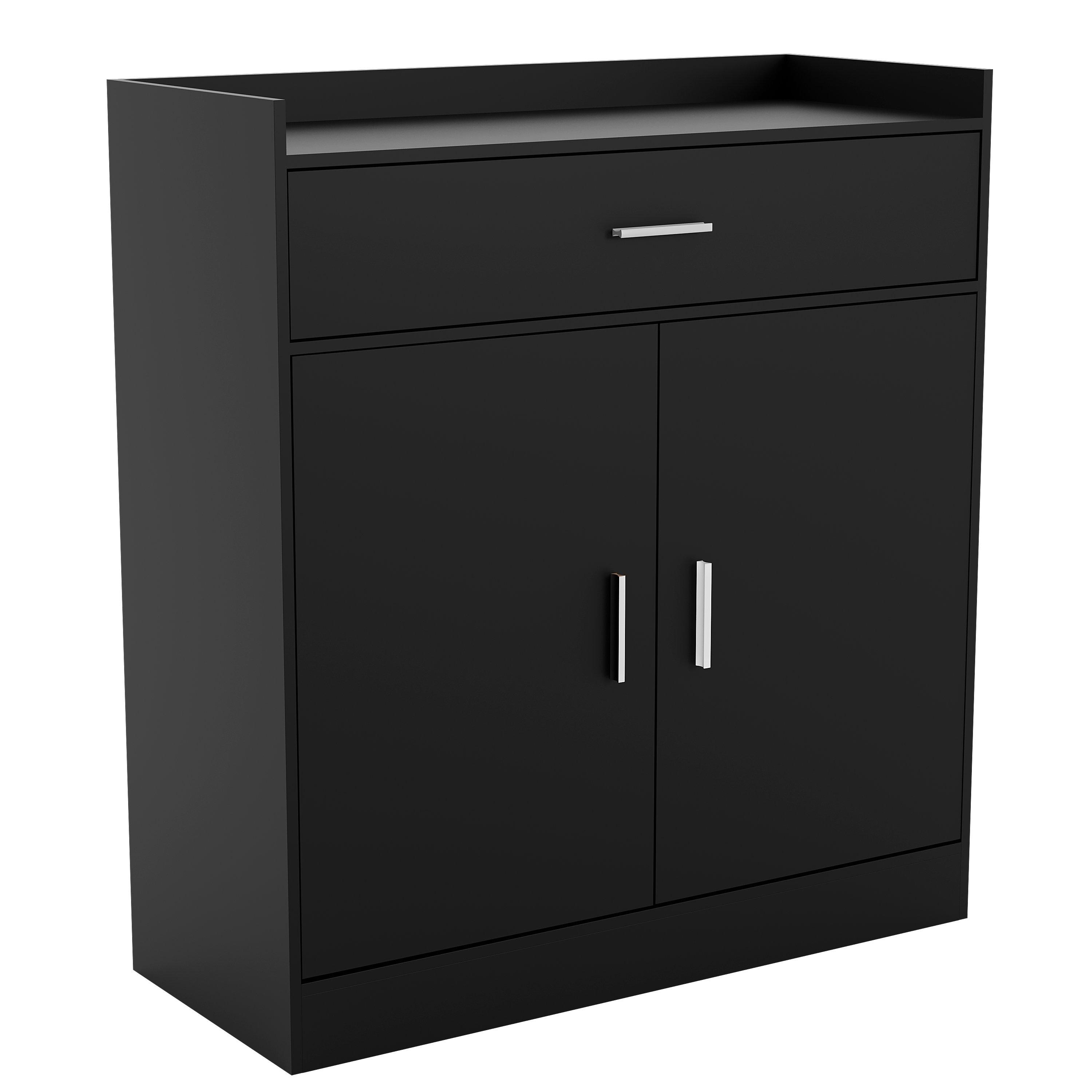 Black - Lassic - Vida Designs Dalby 2 Door 1 Drawer Shoe Cabinet - 10