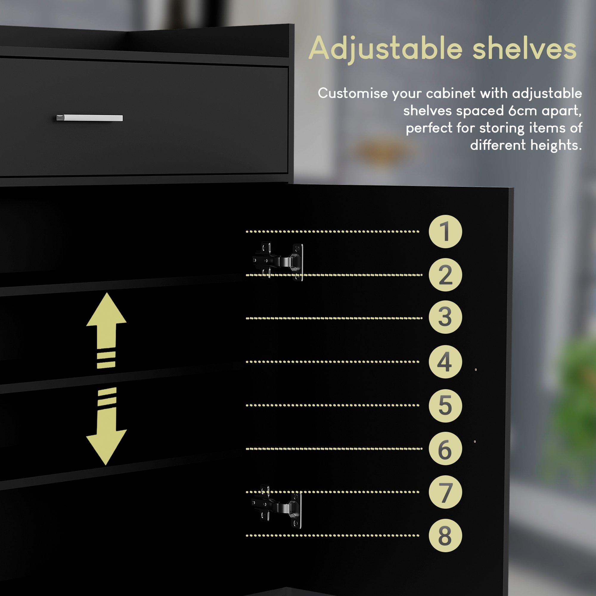 Black - Lassic - Vida Designs Dalby 2 Door 1 Drawer Shoe Cabinet - 5