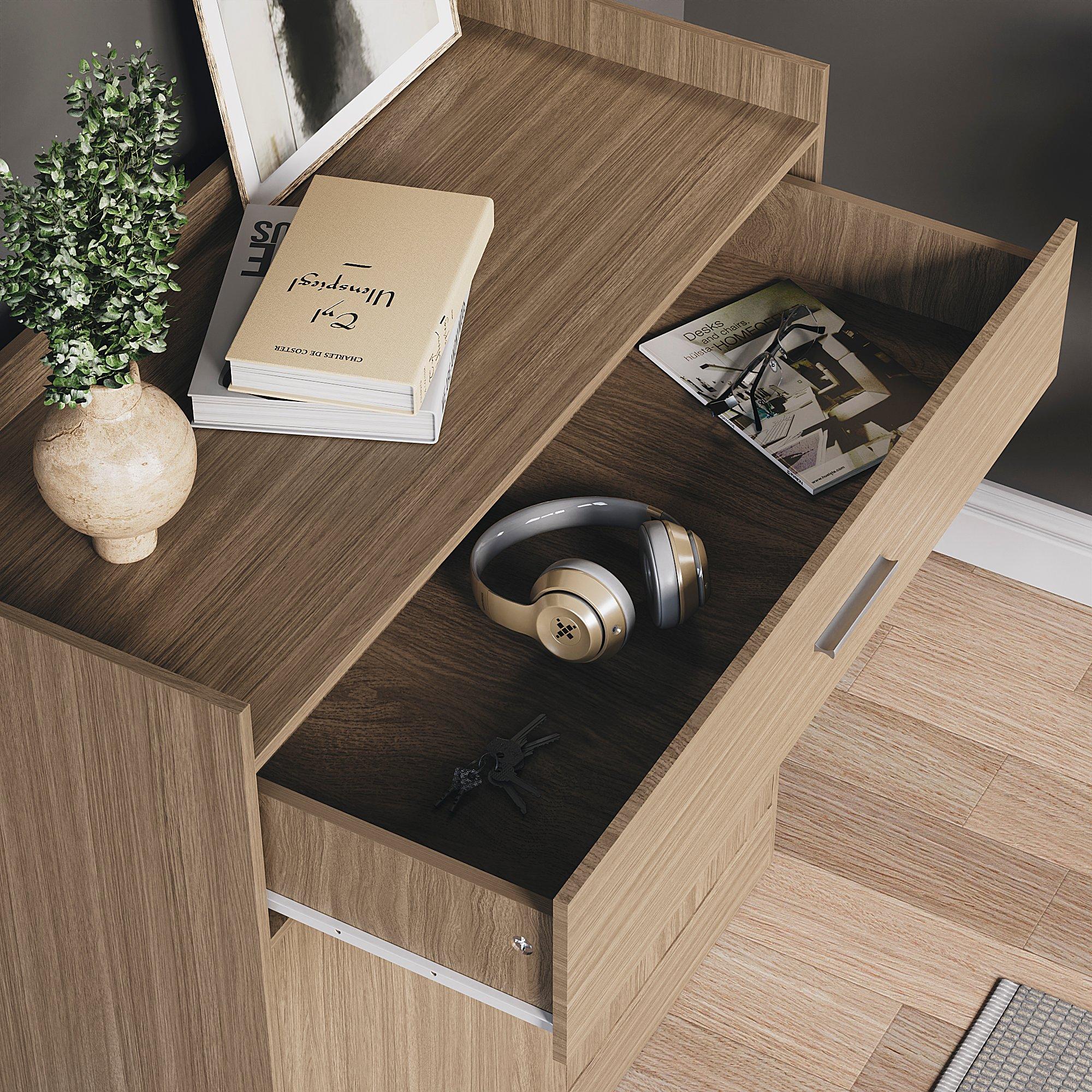 Oak - Lassic - Vida Designs Dalby 2 Door 1 Drawer Shoe Cabinet - 7