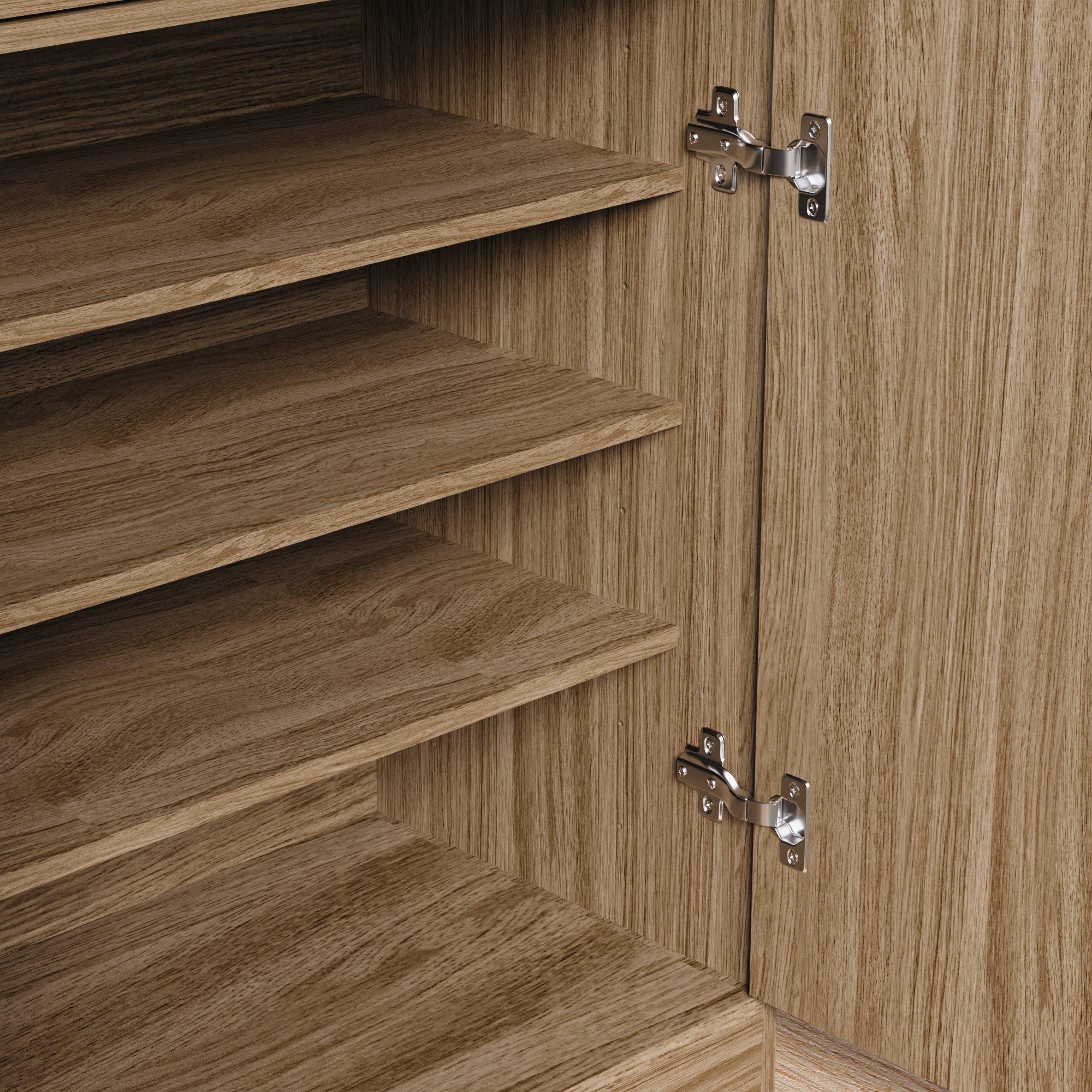 Oak - Lassic - Vida Designs Dalby 2 Door 1 Drawer Shoe Cabinet - 9