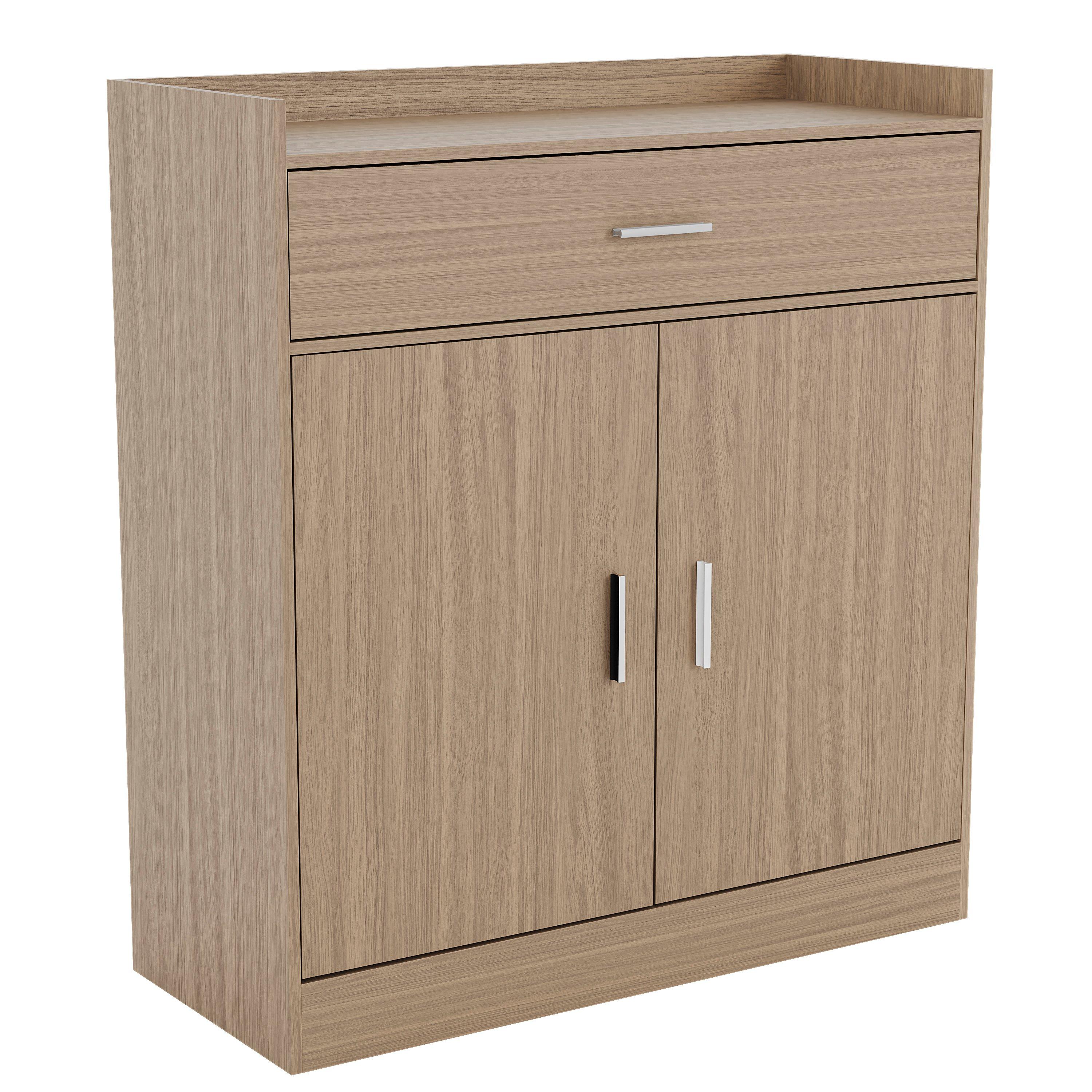 Oak - Lassic - Vida Designs Dalby 2 Door 1 Drawer Shoe Cabinet - 10