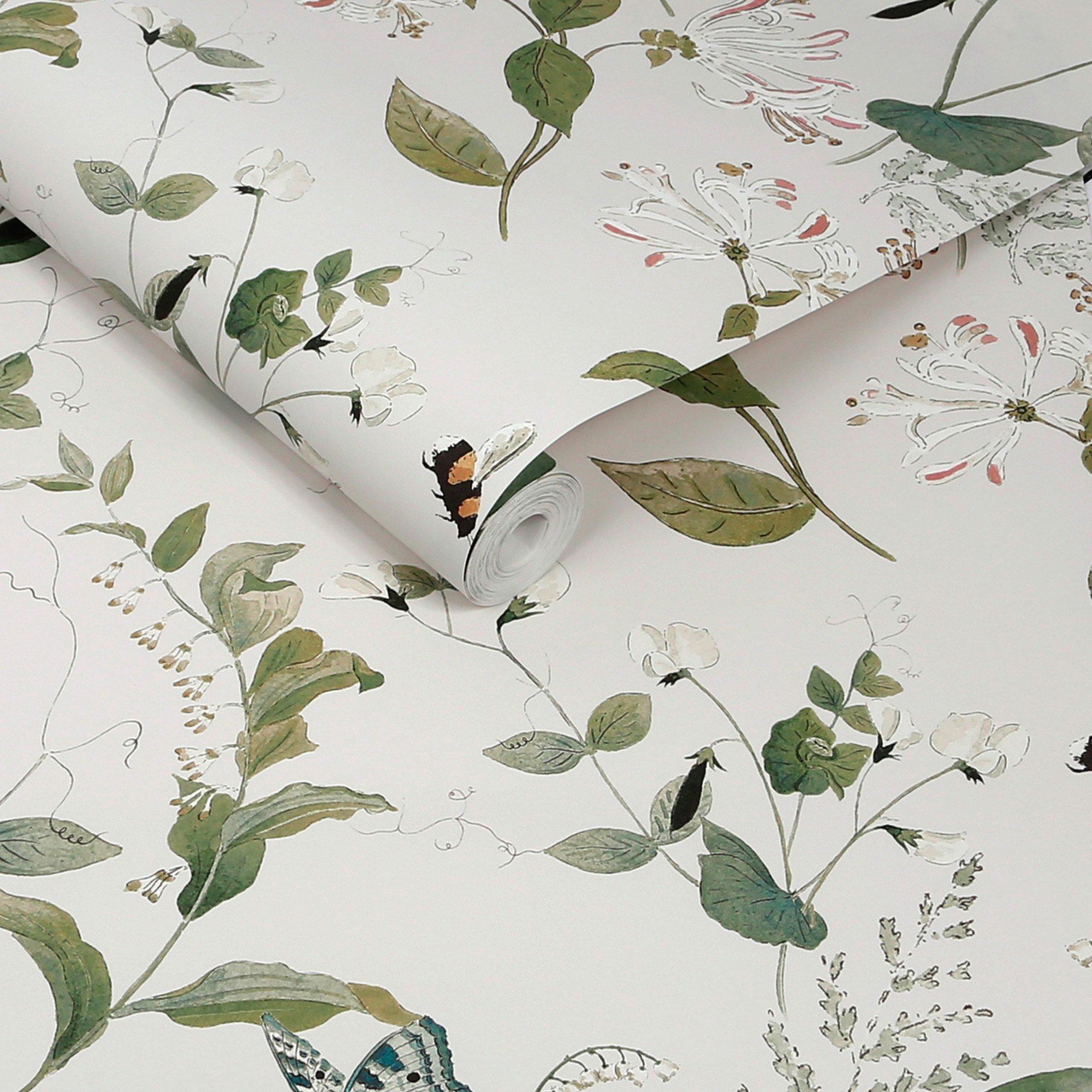White - Sophie Allport - Wild Floral Langham White Wallpaper - 3