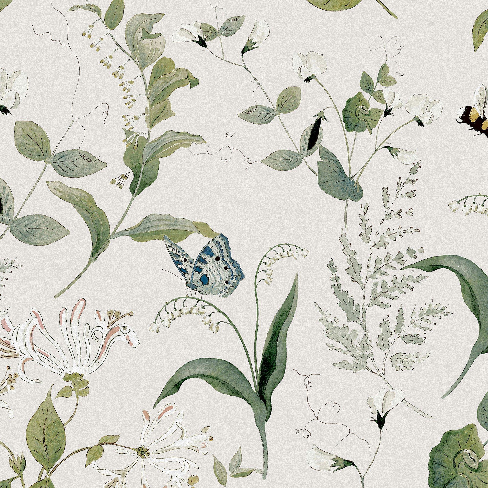 White - Sophie Allport - Wild Floral Langham White Wallpaper - 4