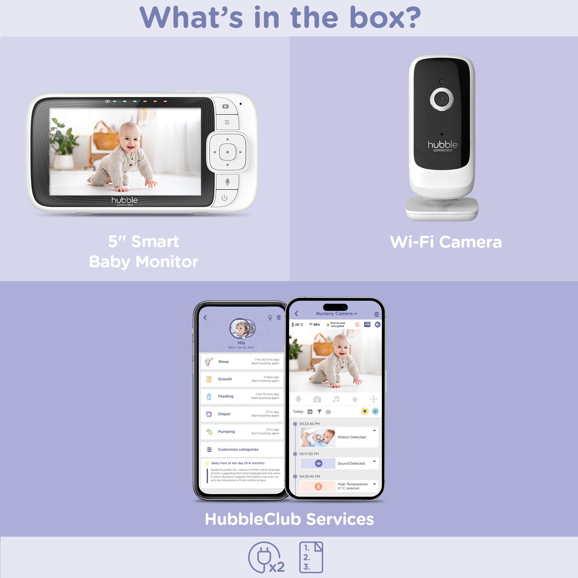 White - Hubble - Nursery Pal Connect 5 Smart Baby Monitor wi - 13