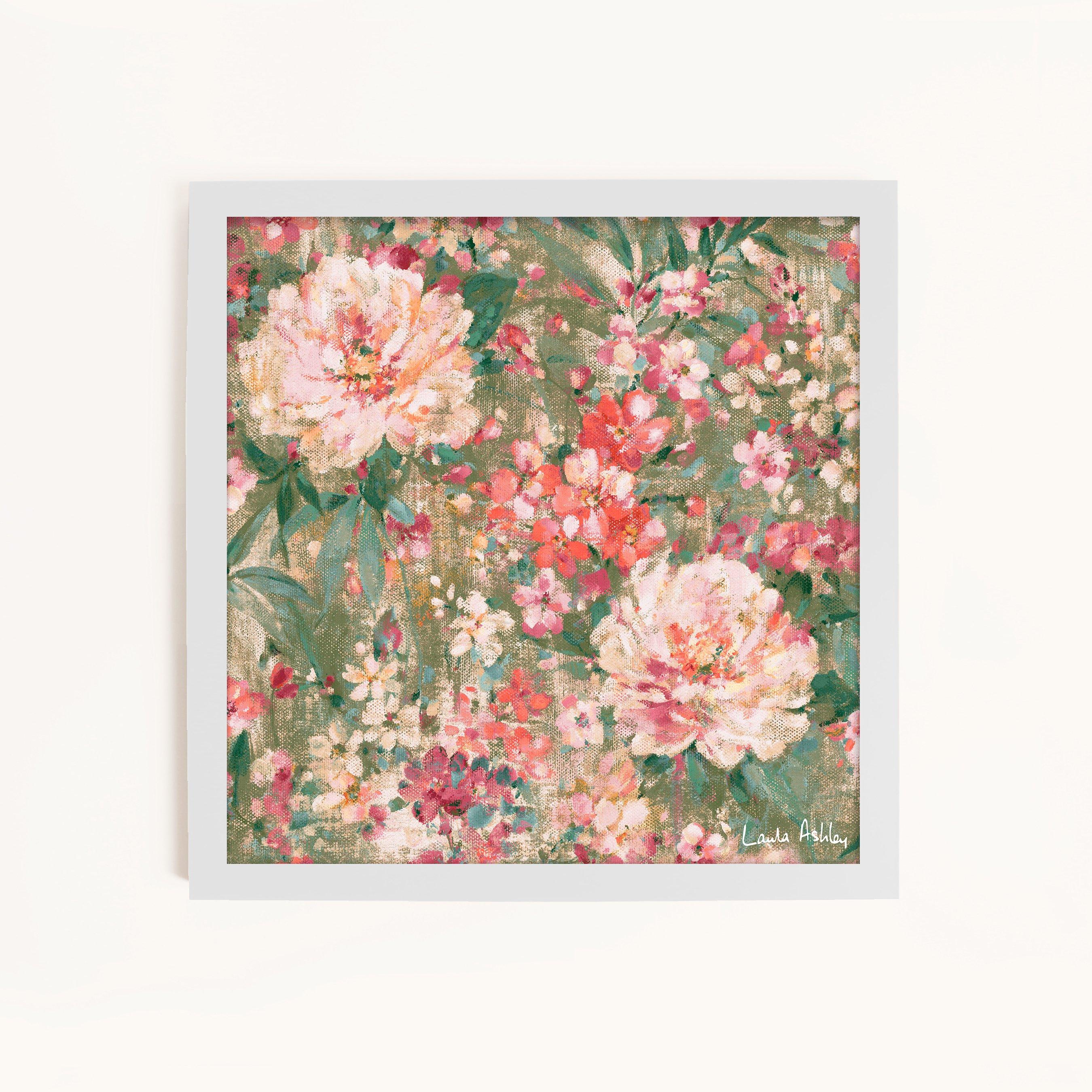 Pink - Laura Ashley - Mayville Floral Print in a White Frame - 1