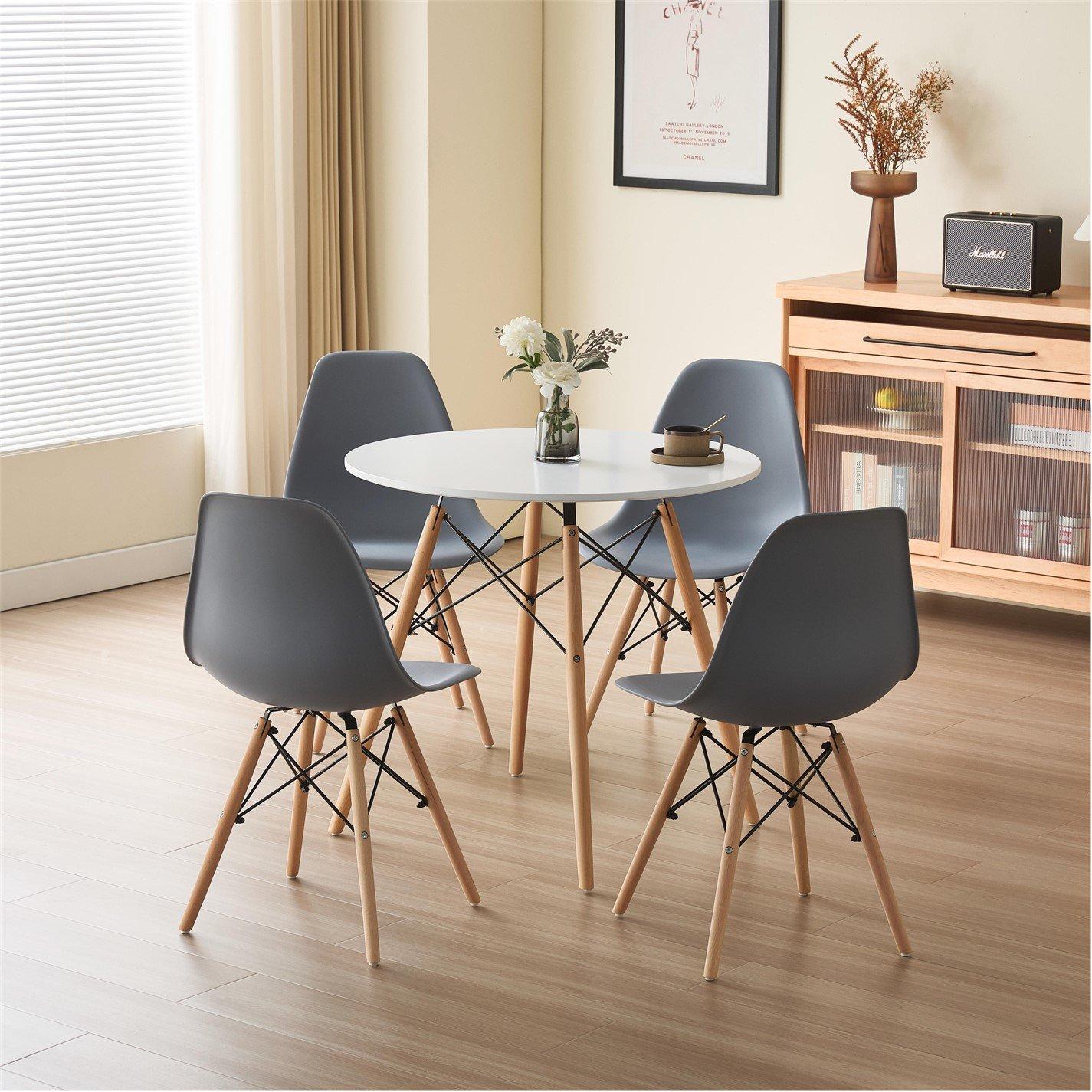 Comfy Living Modern Wooden Leg Dining Set - Grey