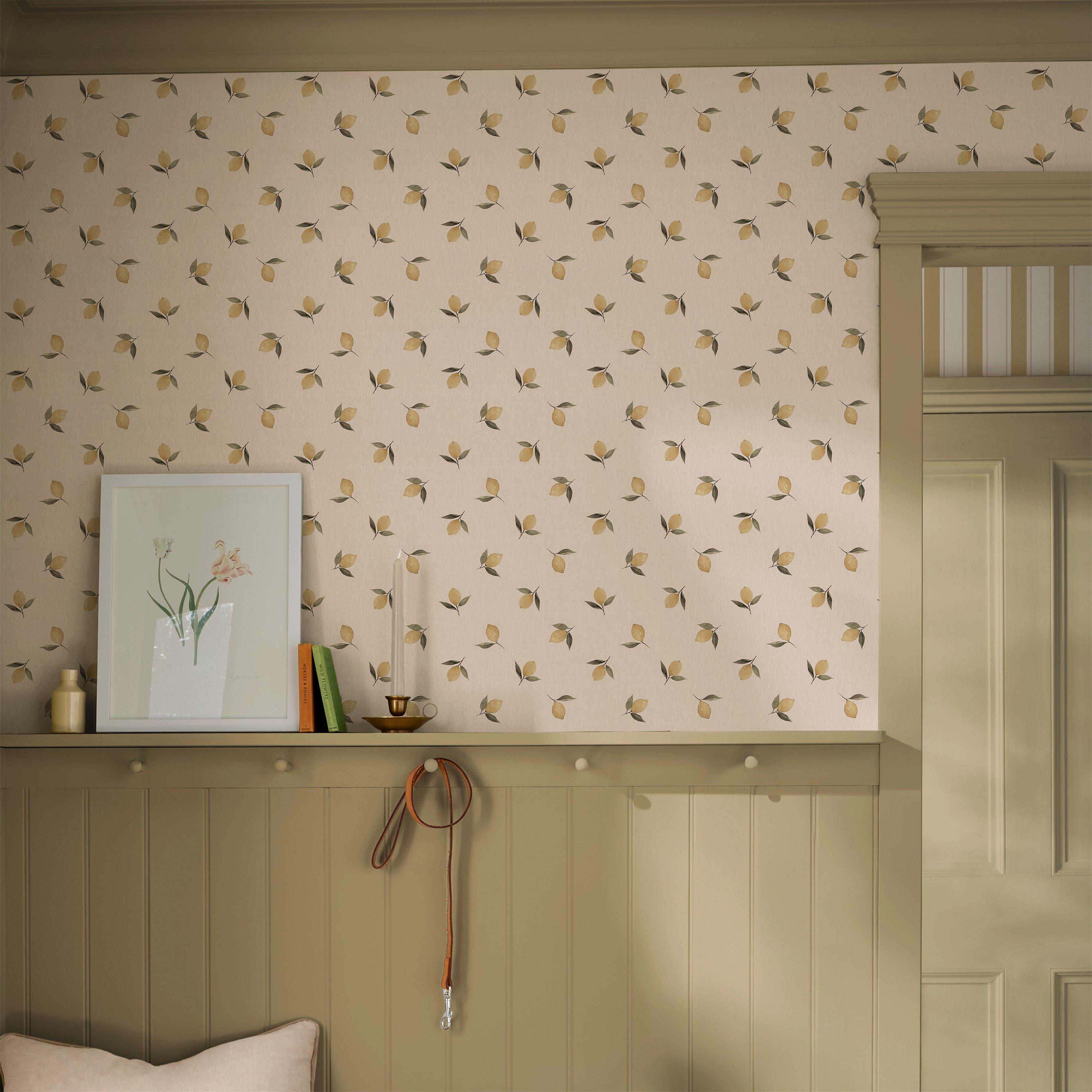 Soft Linen - Sophie Allport - Lemons Wallpaper - 2