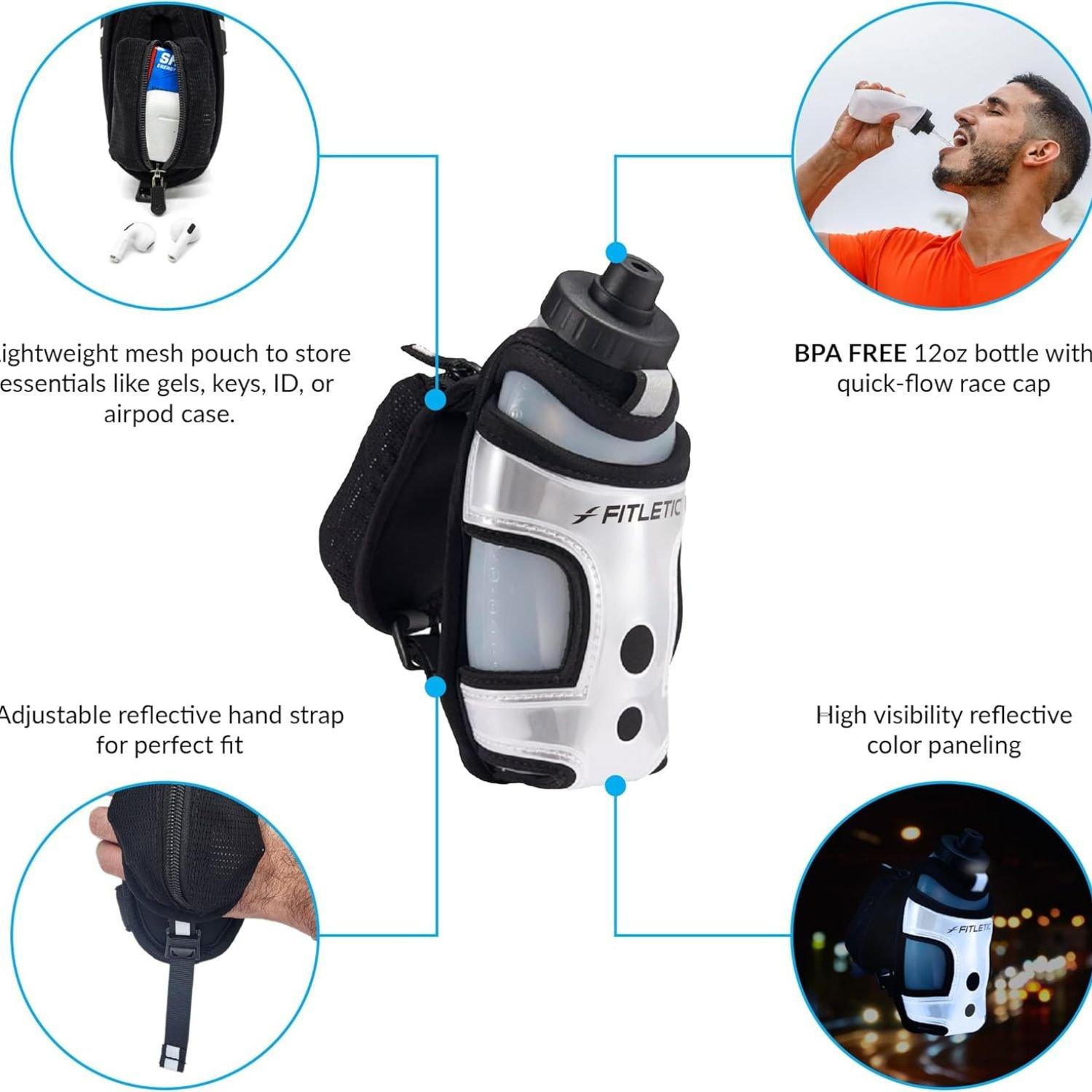 Neutral - Fitletic - FITLETIC Hydra Pocket: Handheld 340ml Water Bottle - 2