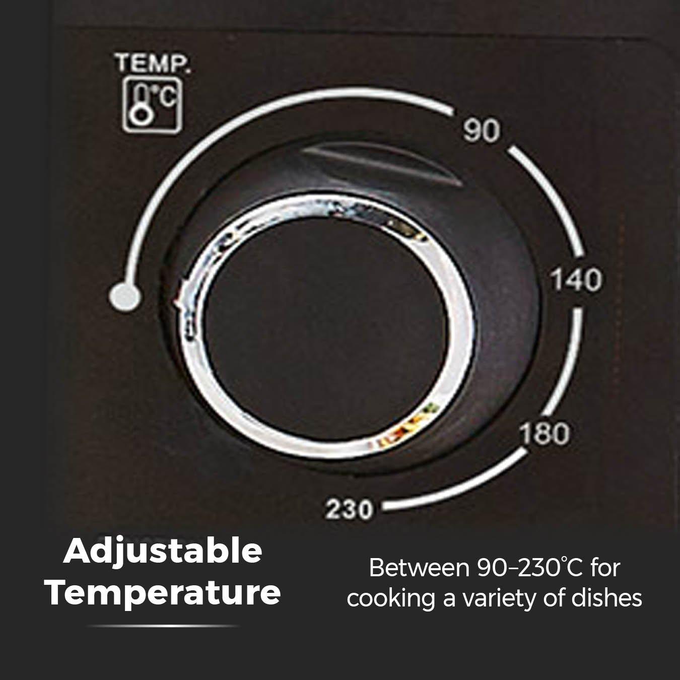 Black - Tower - 42 Litre Mini Oven with Hot Plates - Black with Si - 8
