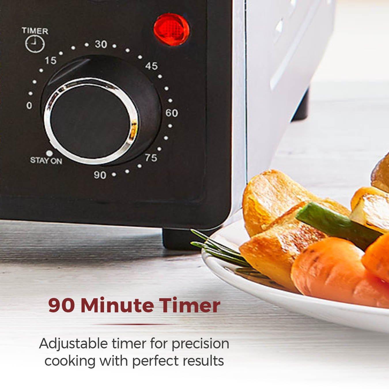 Black - Tower - 42 Litre Mini Oven with Hot Plates - Black with Si - 9