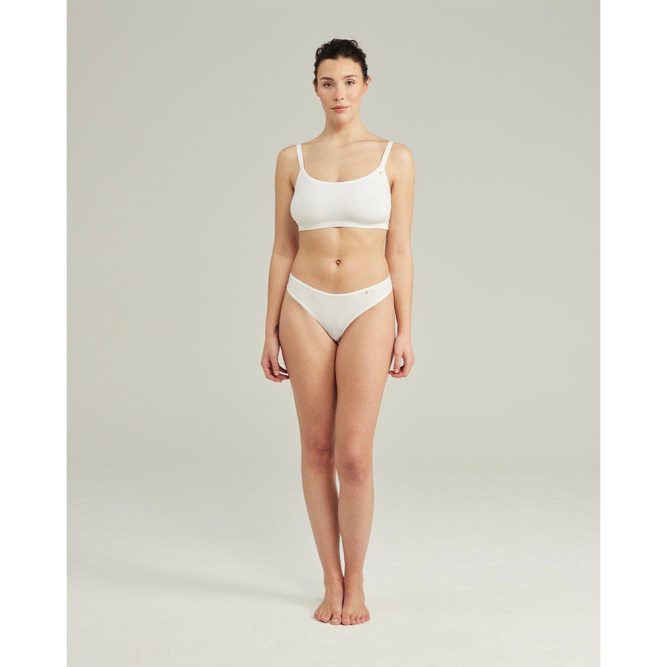 Nudea Women's Dipped Thong Second Skin Stretch - White - M