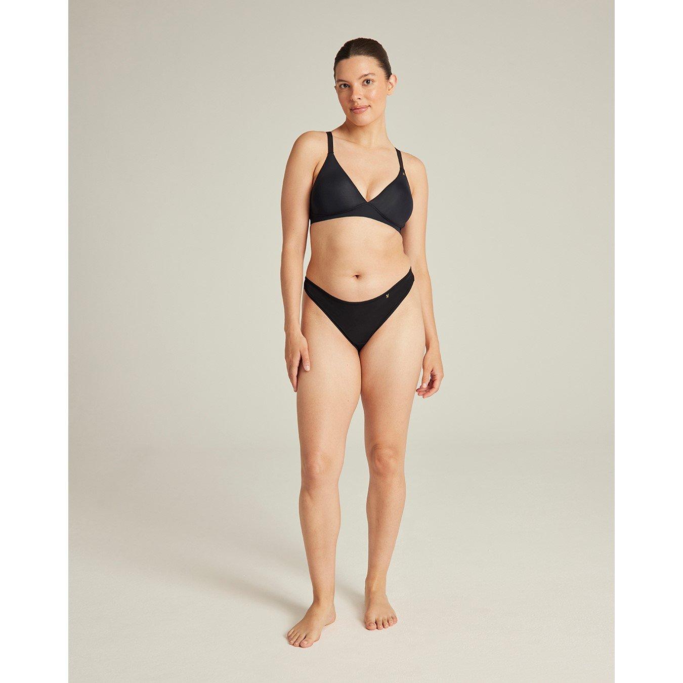 Nudea Women's Dipped Thong Second Skin Stretch - Black - M