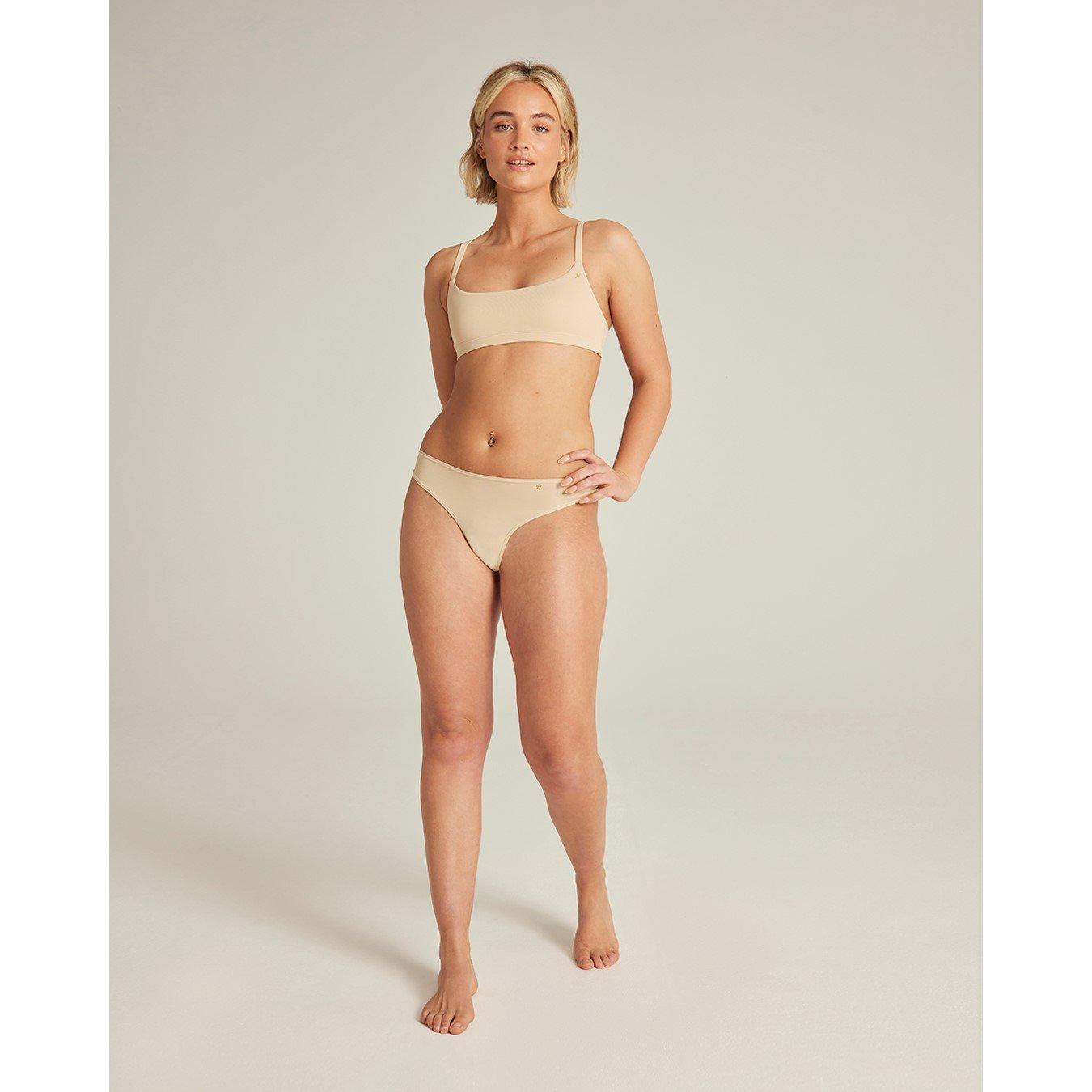Nudea Women's Dipped Thong Second Skin Stretch - Bare 01 - XS