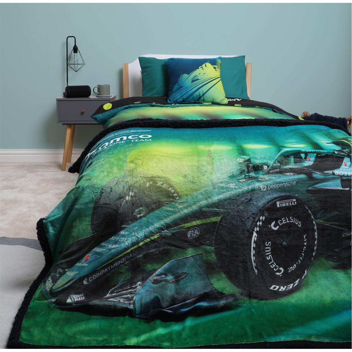 Green - Aston Martin - Aston Martin Wings Sherpa Fleece Blanket - 2