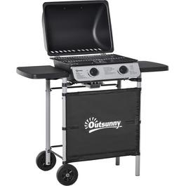 Outsunny 2 Burner Gas BBQ with Lid 5.6 kW