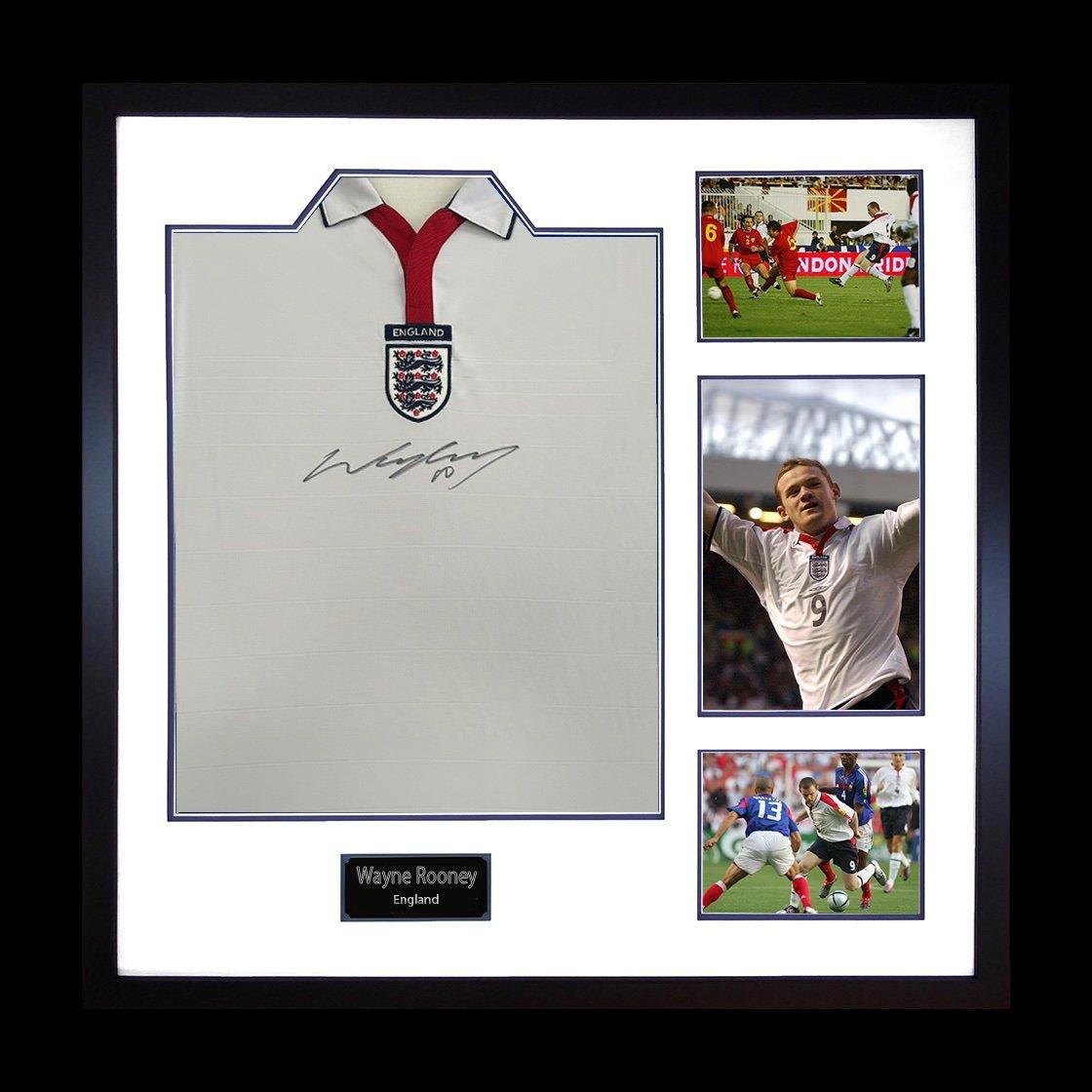 White - The Fan Cave - Wayne Rooney Signed England Shirt Elite Frame