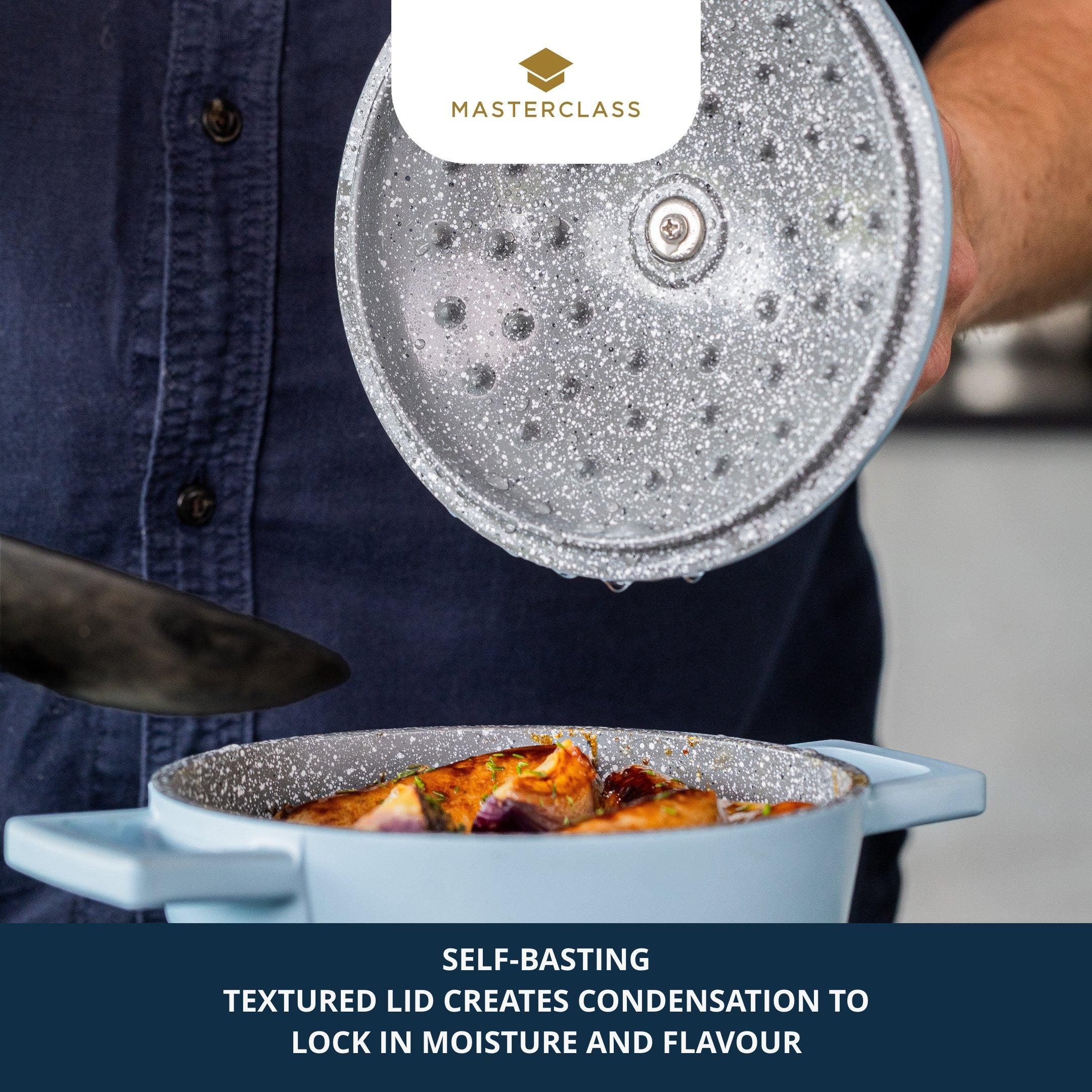Sky Blue - MasterClass - Cast Aluminium Casserole Dish with Lid Sky Blue - 3