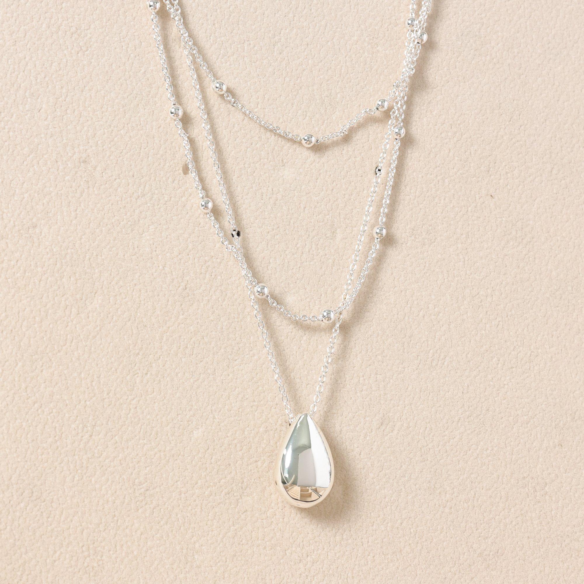 Silver - Mood - Silver Polished Triple Row Sculpted Nugget Pendant - 3