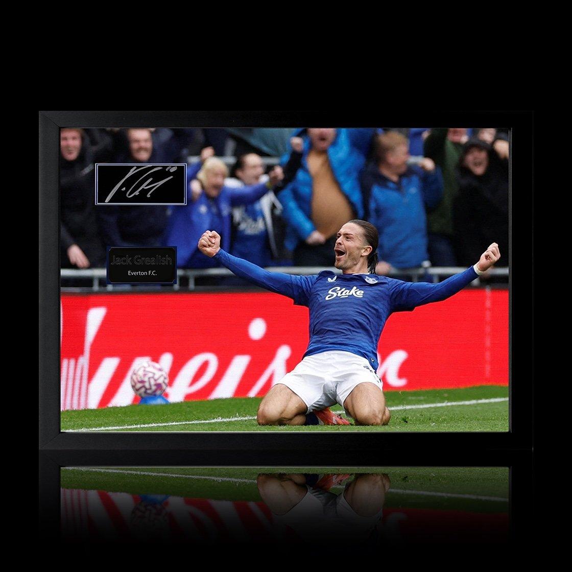 Blue - The Fan Cave - Jack Grealish Signed Everton Plaque Iconic Frame - 1