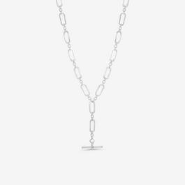 Mood Silver Polished T Bar Necklace