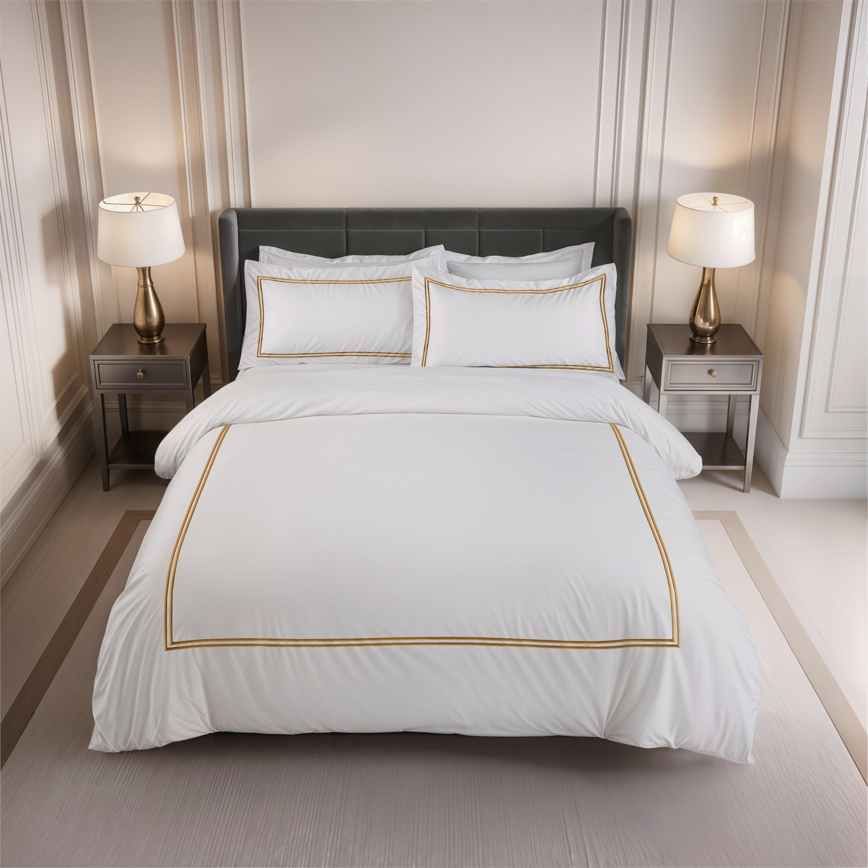 Taupe Cream - Emma Barclay - Duvet Embroidered Set Oxford Pillowcases Mayfair - 4