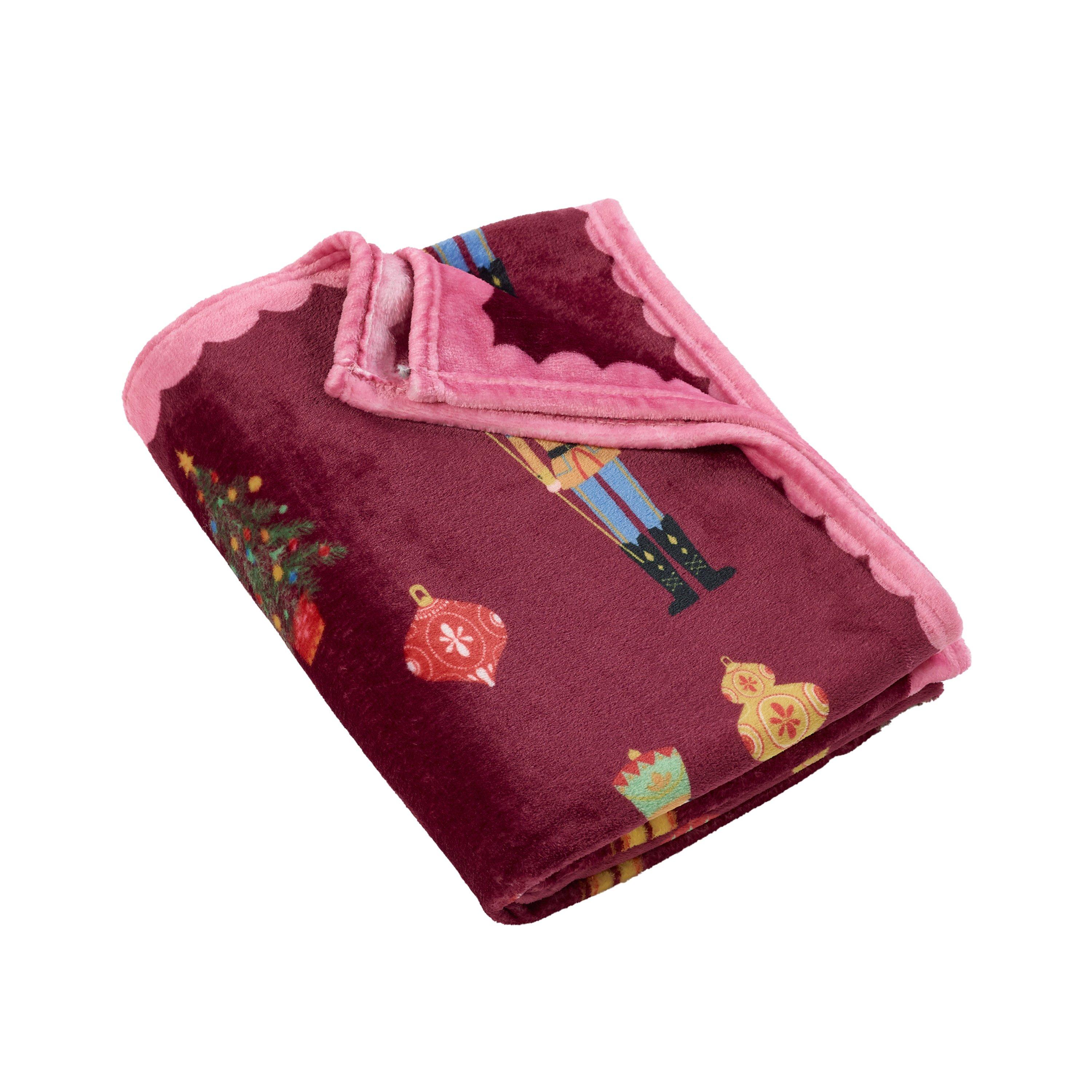 Plum - Catherine Lansfield - Christmas Nutcracker Fleece Cosy Blanket Throw - 4