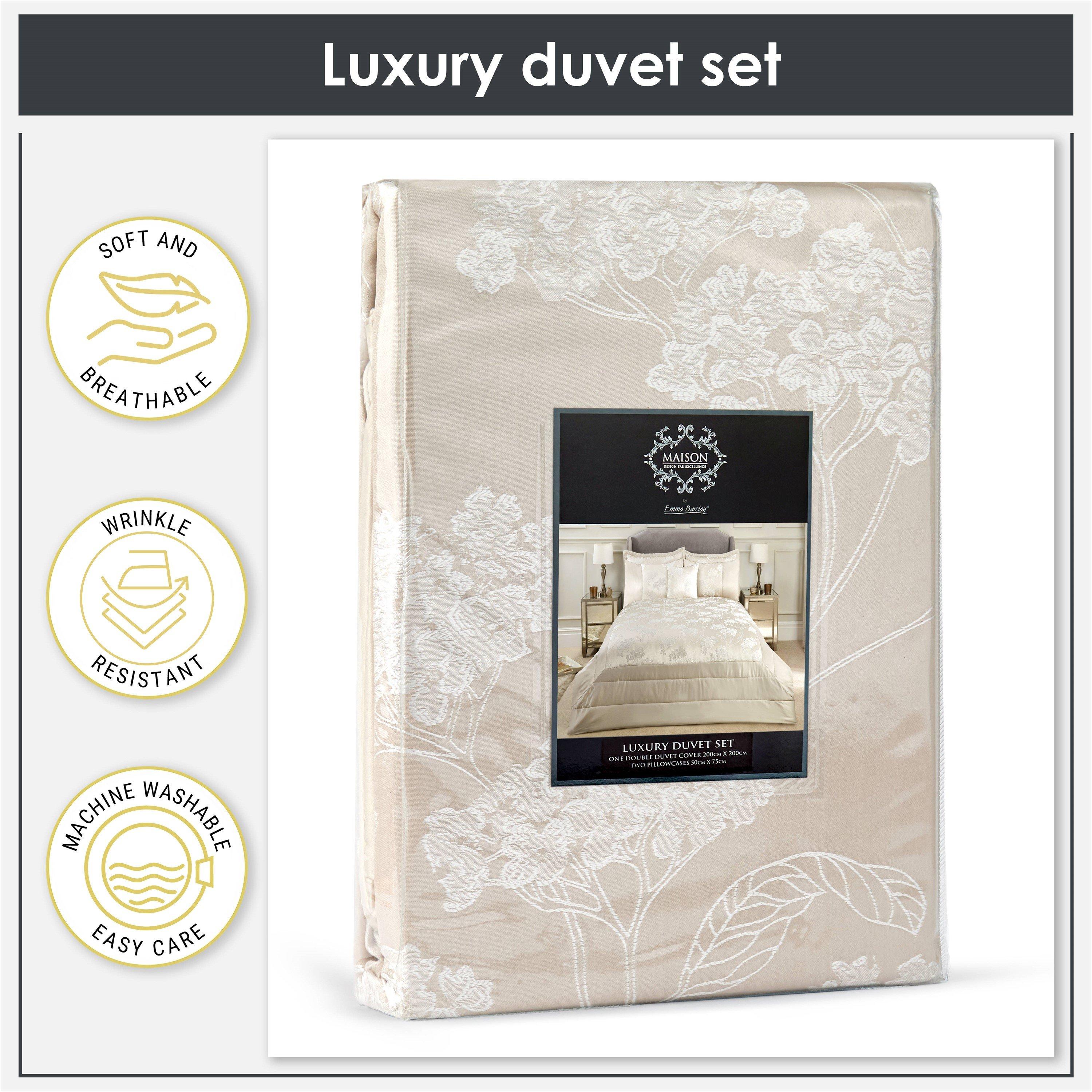 Cream - Emma Barclay - Duvet Set Embellished Jacquard Blossom - 2