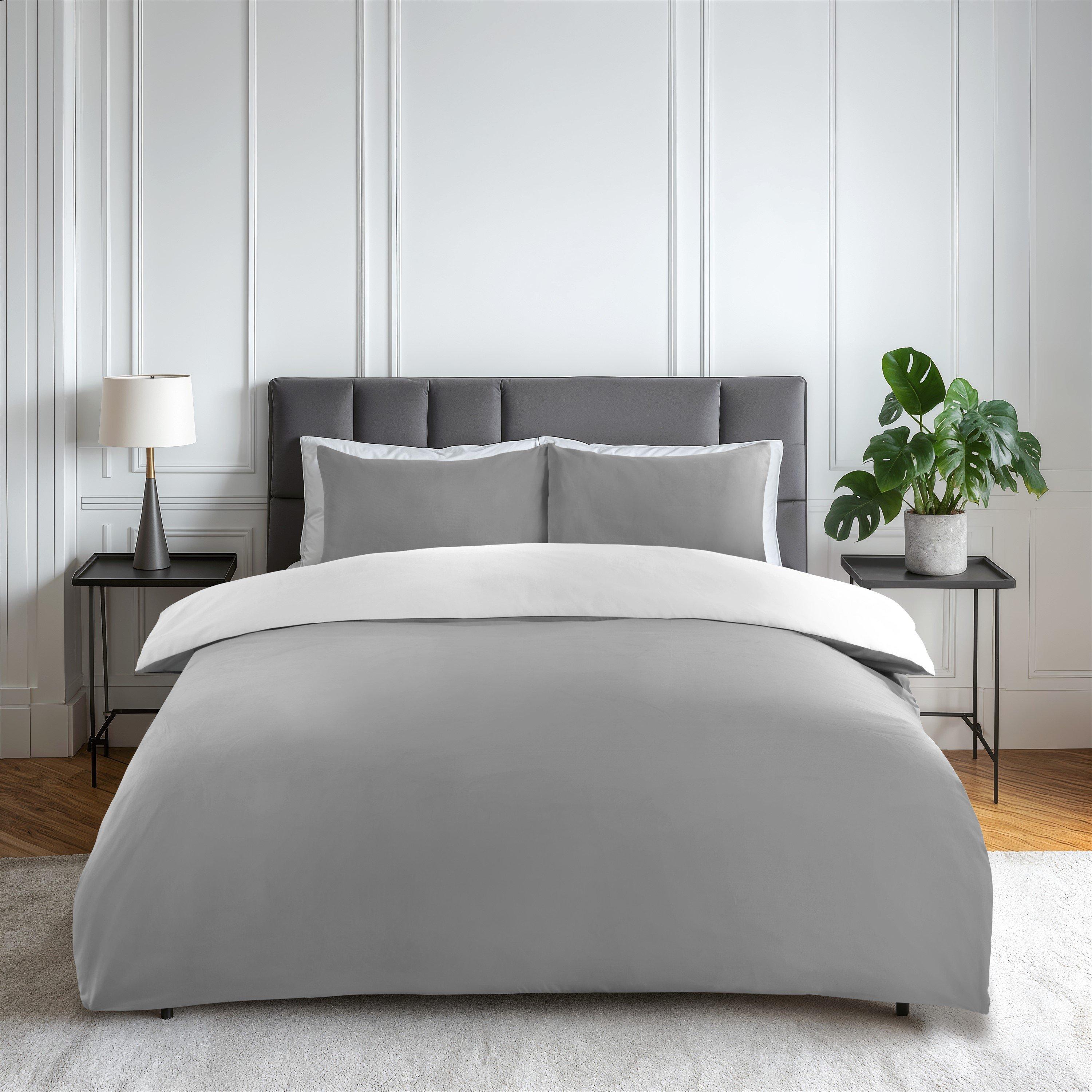 Grey/White - Emma Barclay - Duvet Set Reversible Non Iron Soft Touch Lyla - 1