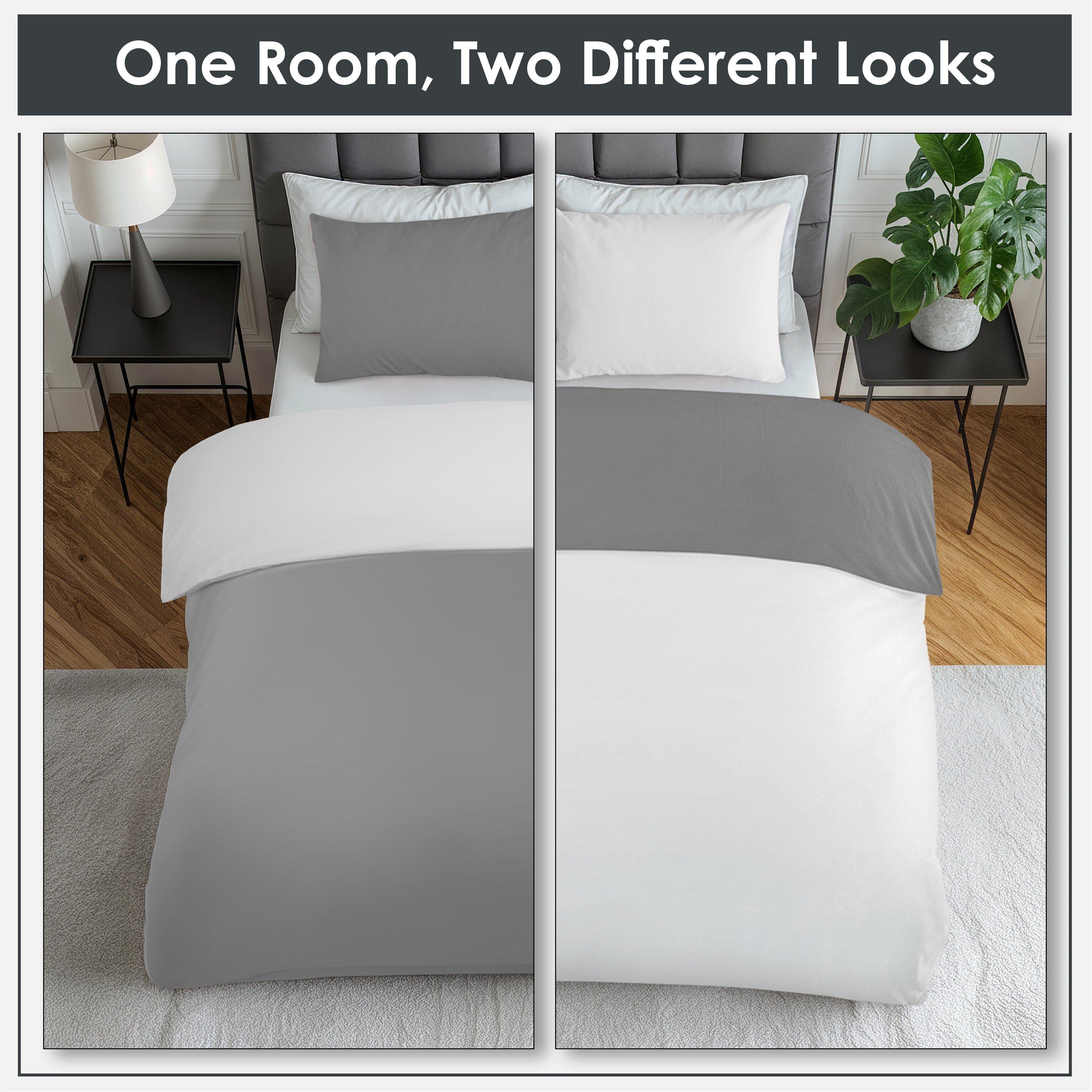 Grey/White - Emma Barclay - Duvet Set Reversible Non Iron Soft Touch Lyla - 4