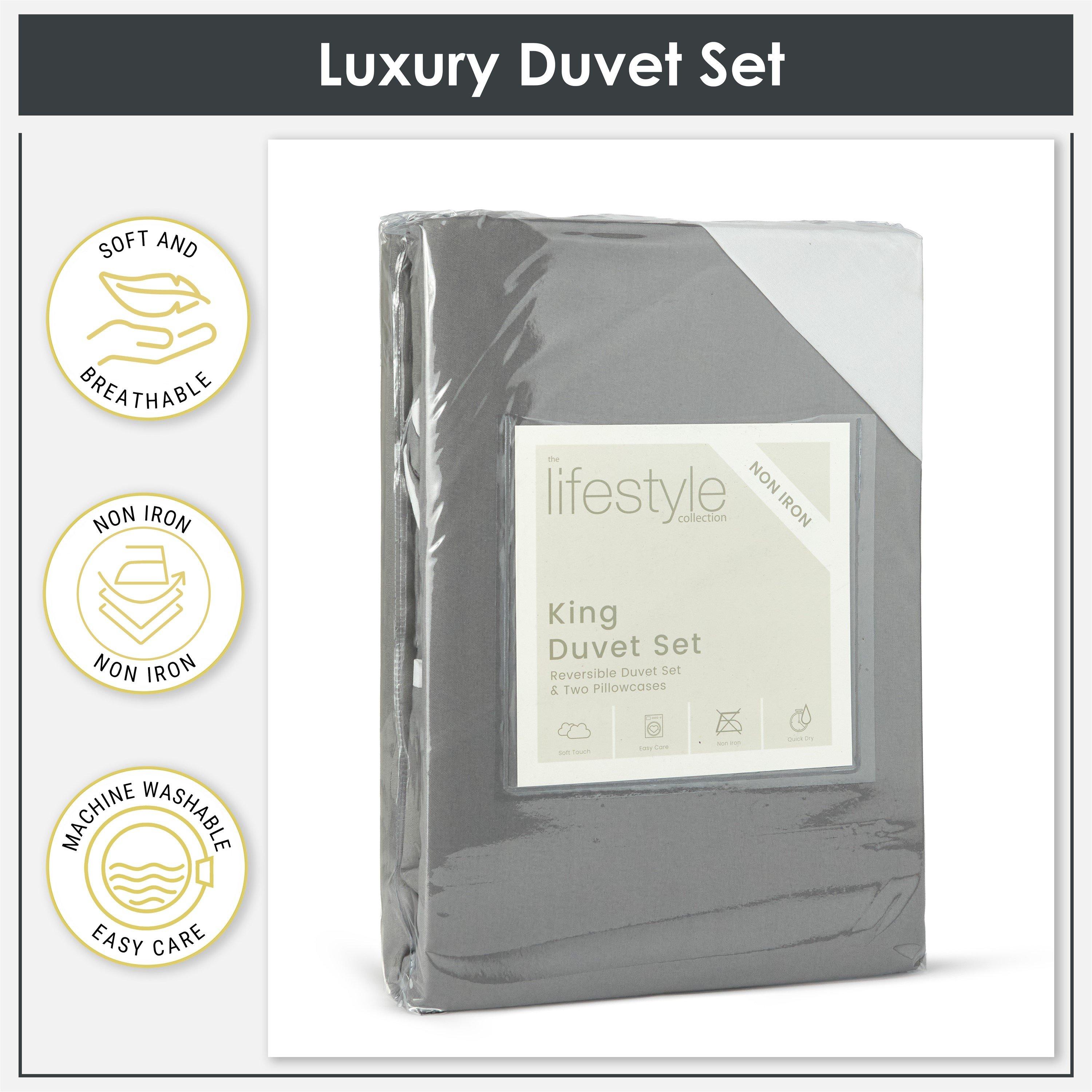 Grey/White - Emma Barclay - Duvet Set Reversible Non Iron Soft Touch Lyla - 6