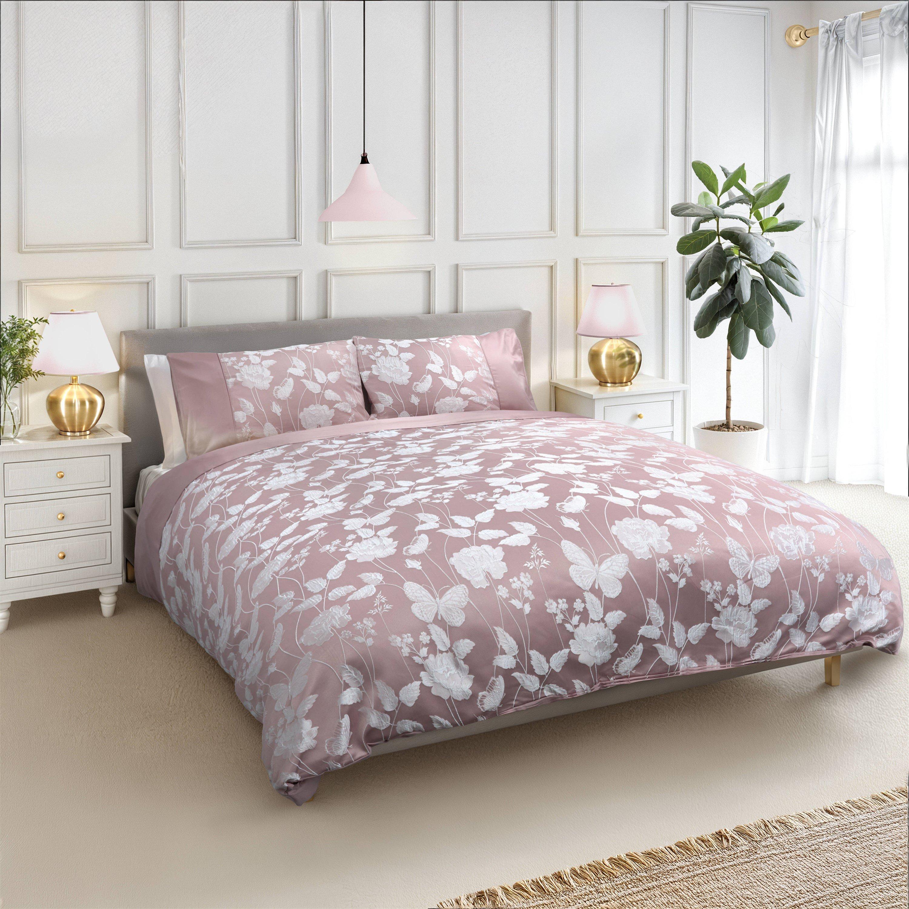 Duvet Set Embellished Jacquard Butterfly