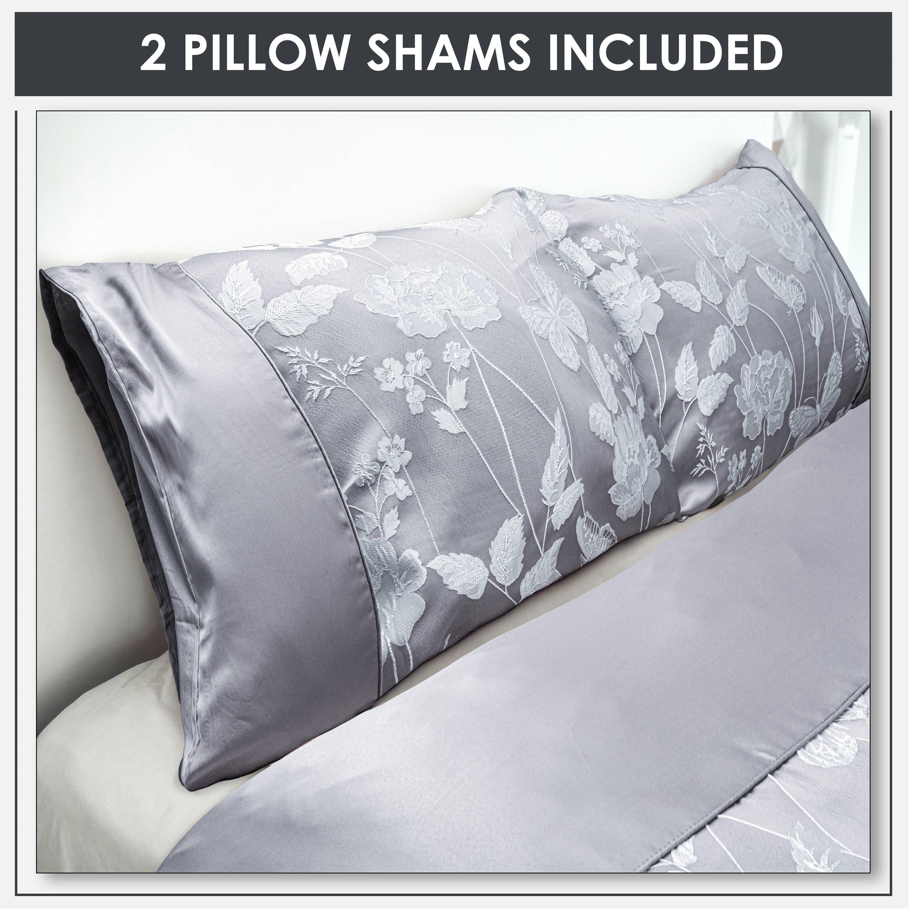 Silver - Emma Barclay - Duvet Set Embellished Jacquard Butterfly - 3