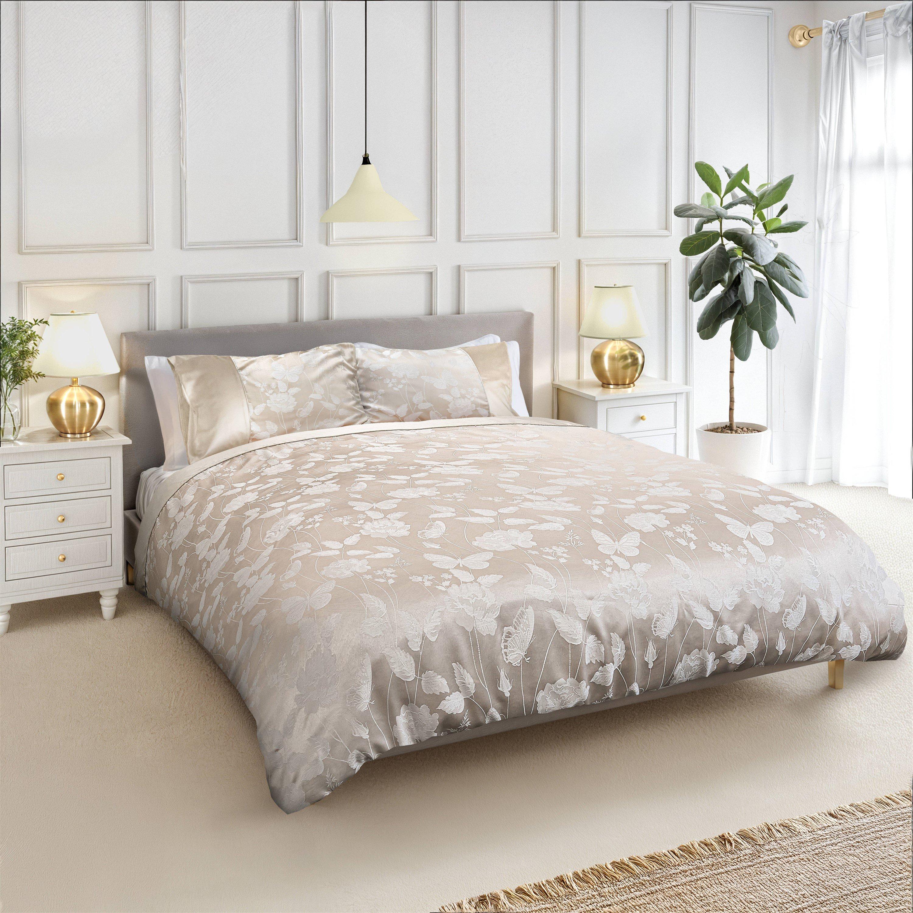 Duvet Set Embellished Jacquard Butterfly