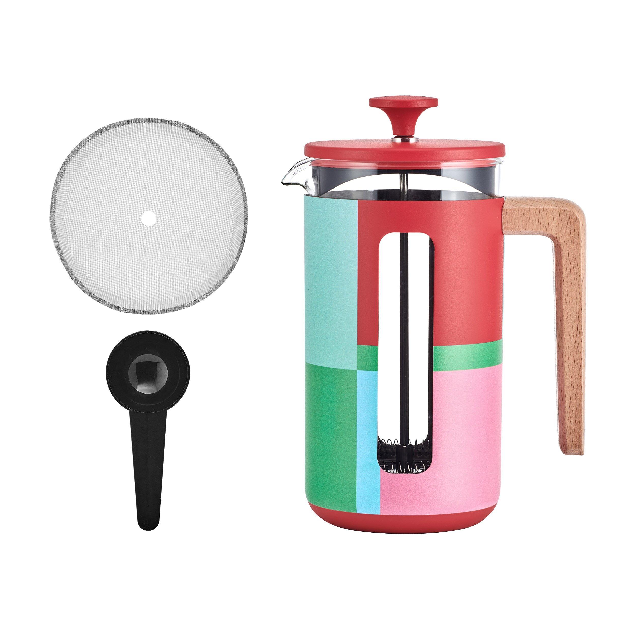 Red - La Cafetiere - Pisa 8 Cup 1L Stainless Steel Cafetiere - 1