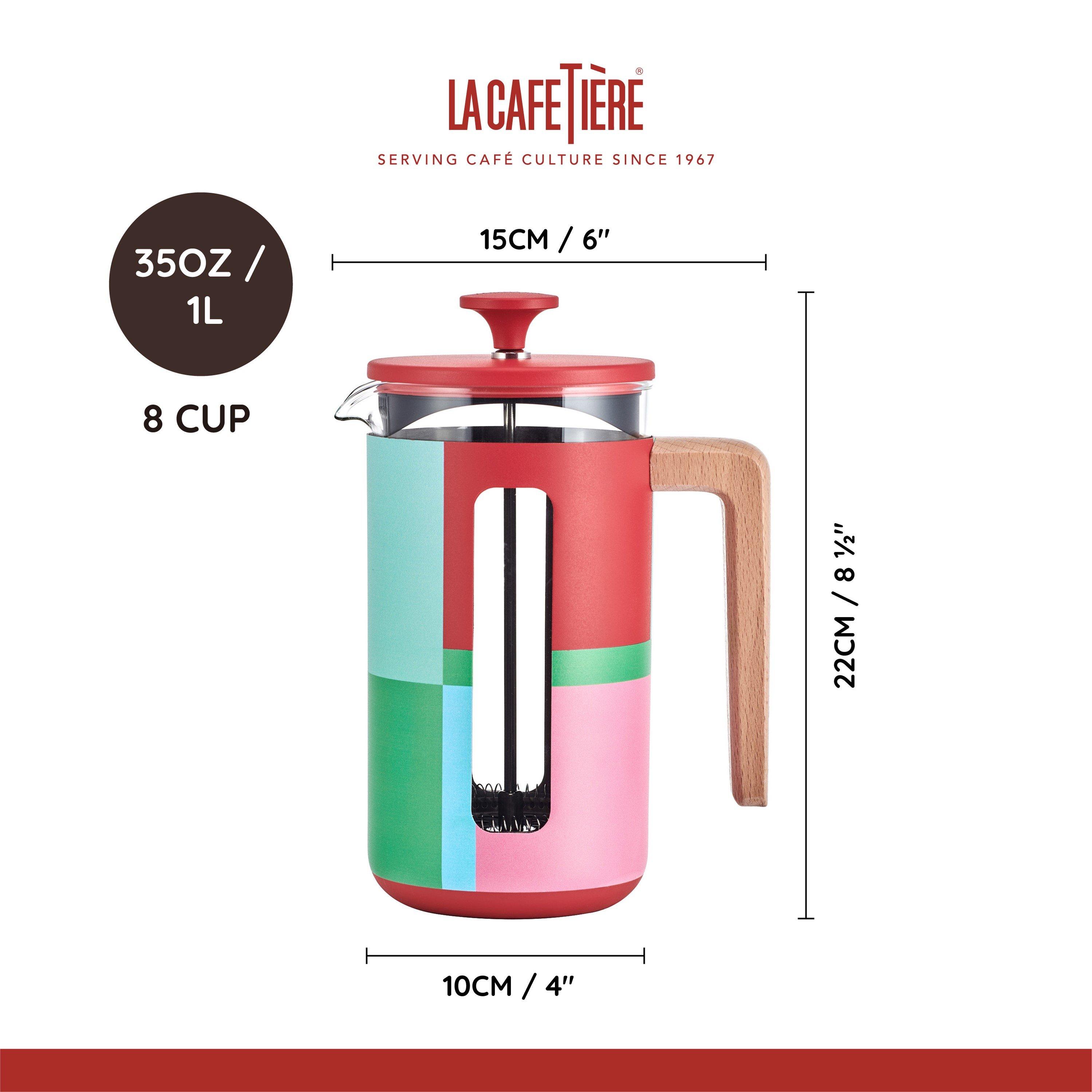 Red - La Cafetiere - Pisa 8 Cup 1L Stainless Steel Cafetiere - 2
